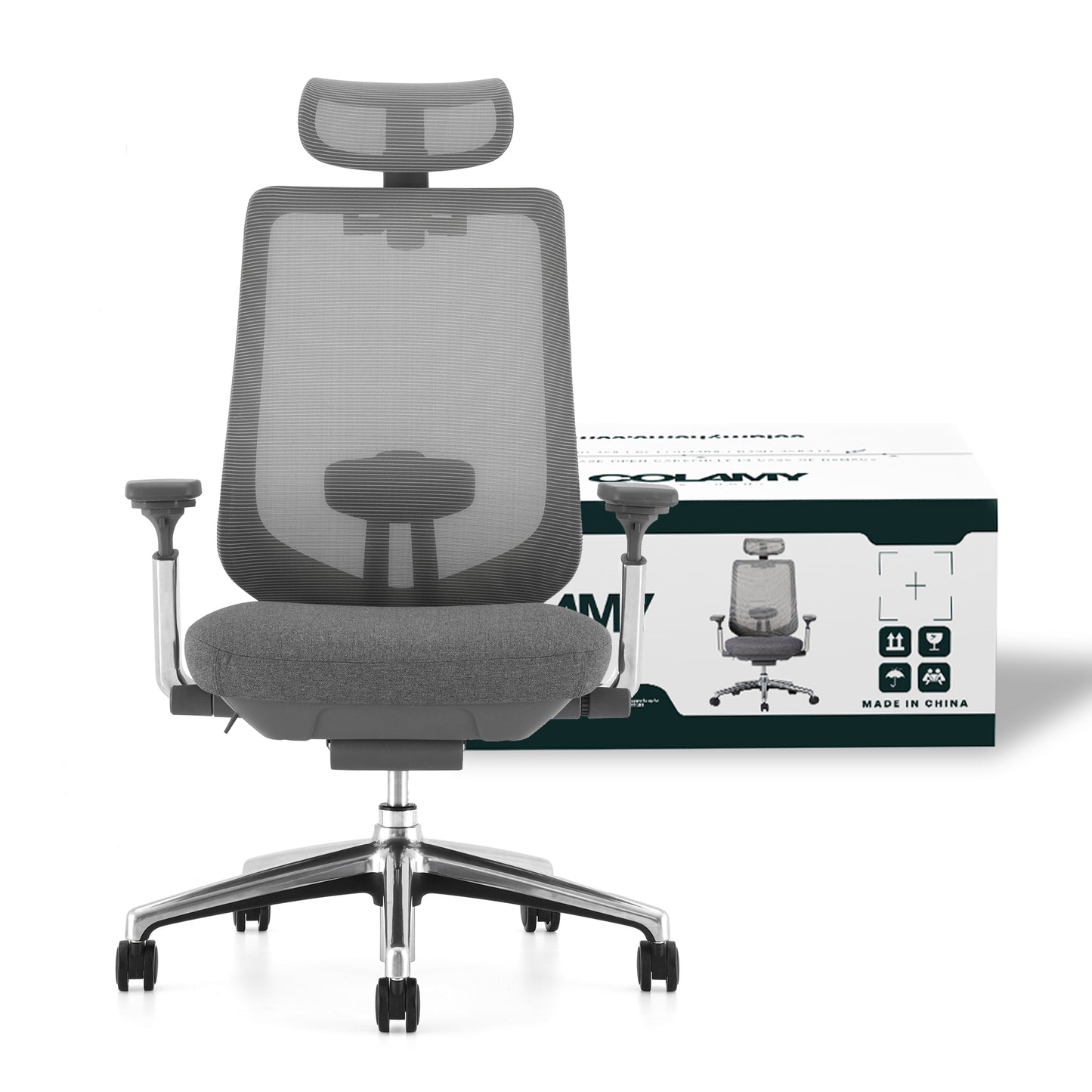 COLAMY ATLAS Ergonomic Mesh Back Office Chair with Slide Seat