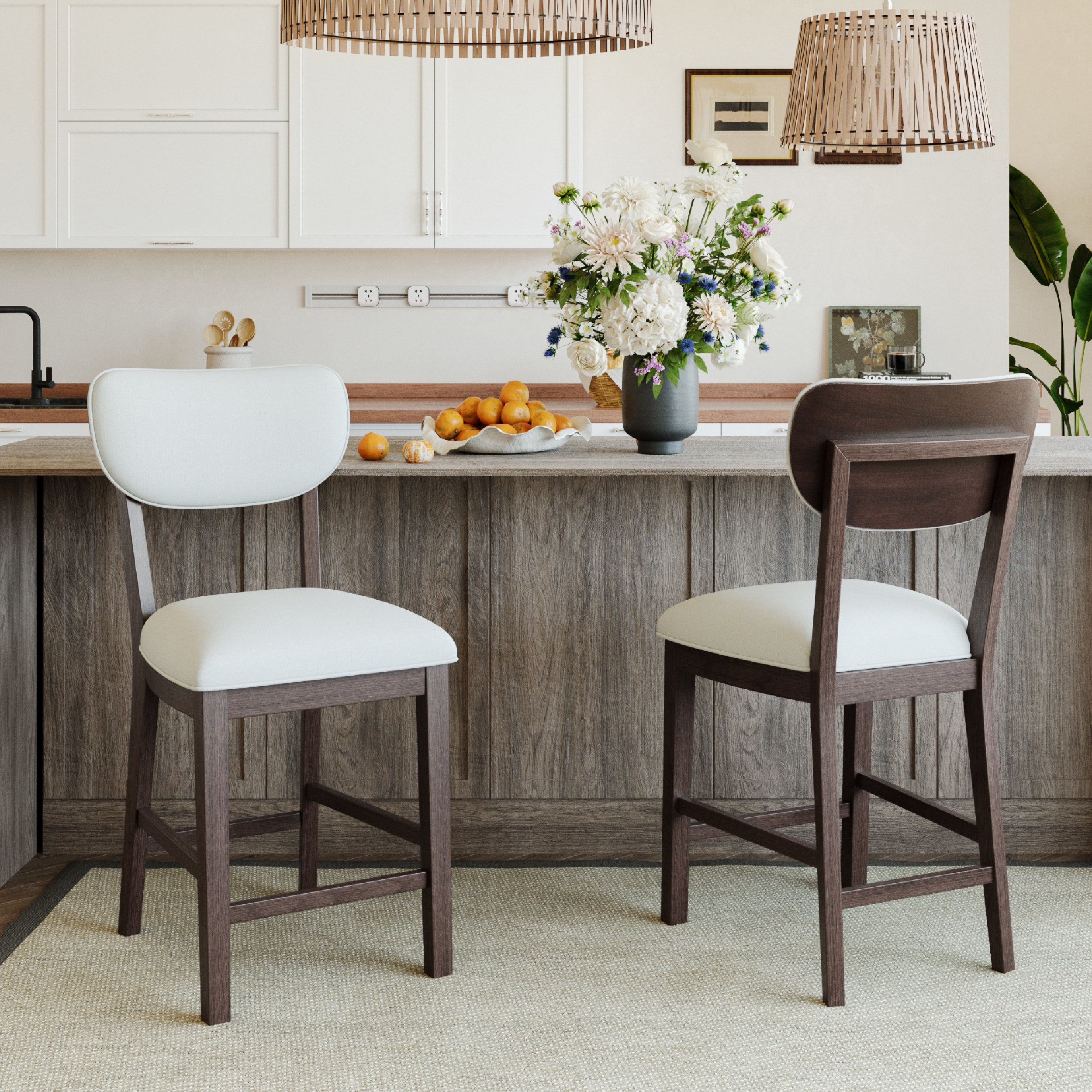 COLAMY AUREL Upholstered Bar Stool