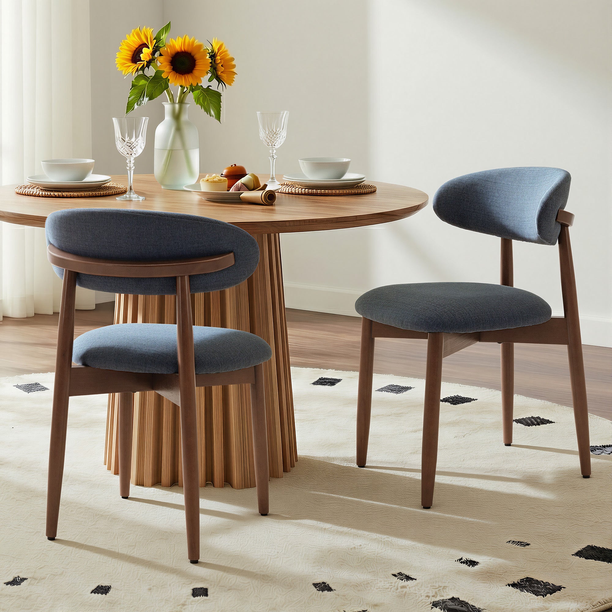 COLAMY NOYA Mid-Century Modern Upholstered Dining Chair