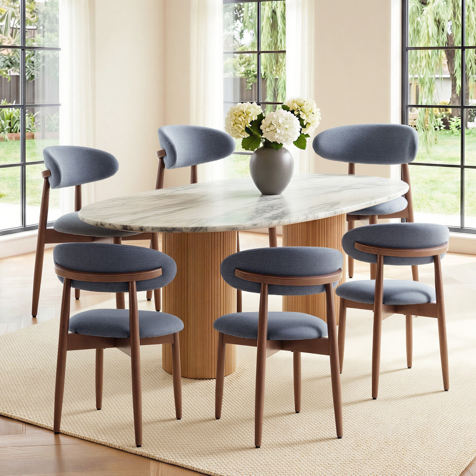 COLAMY NOYA Mid-Century Modern Upholstered Dining Chair