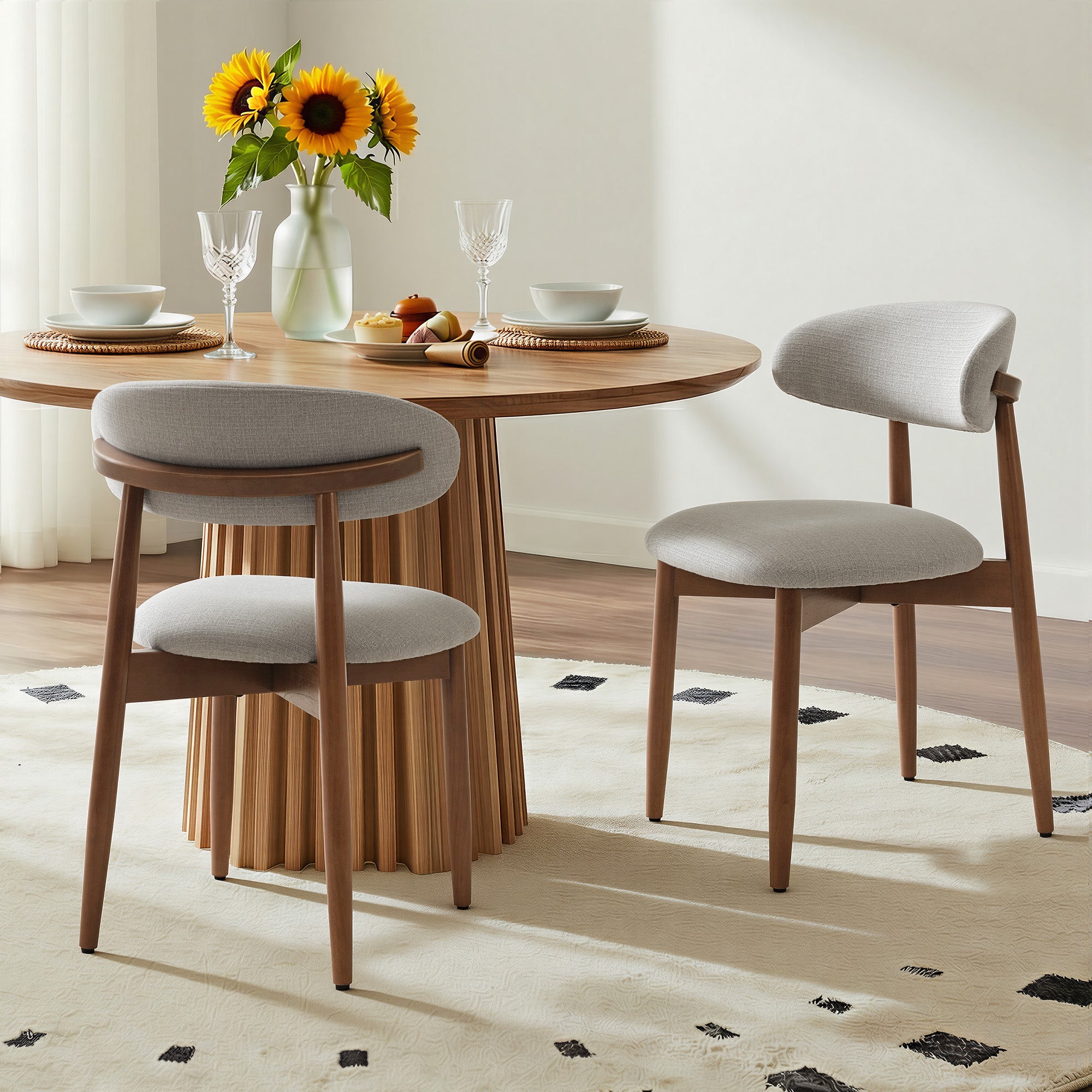 COLAMY NOYA Mid-Century Modern Upholstered Dining Chair