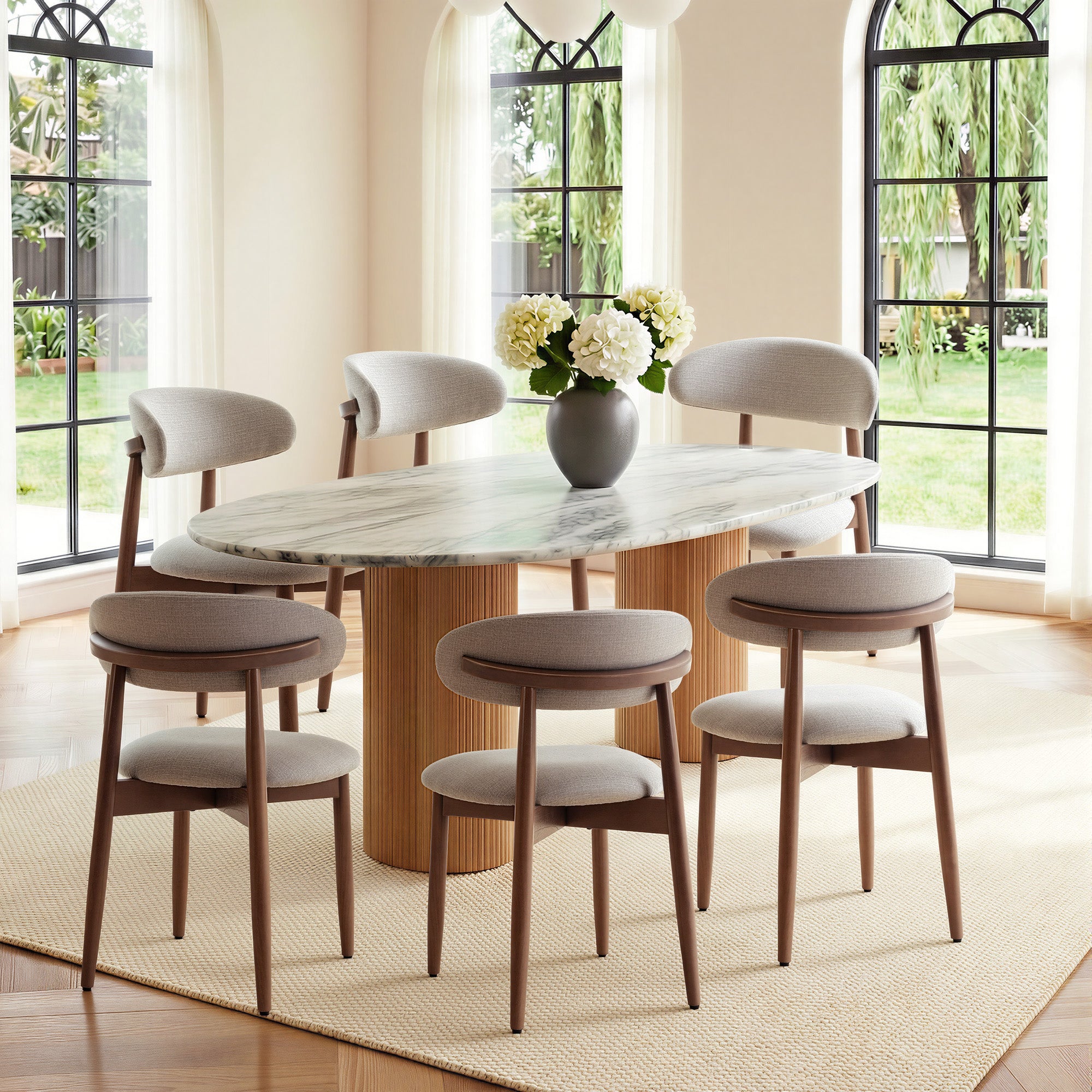 COLAMY NOYA Mid-Century Modern Upholstered Dining Chair