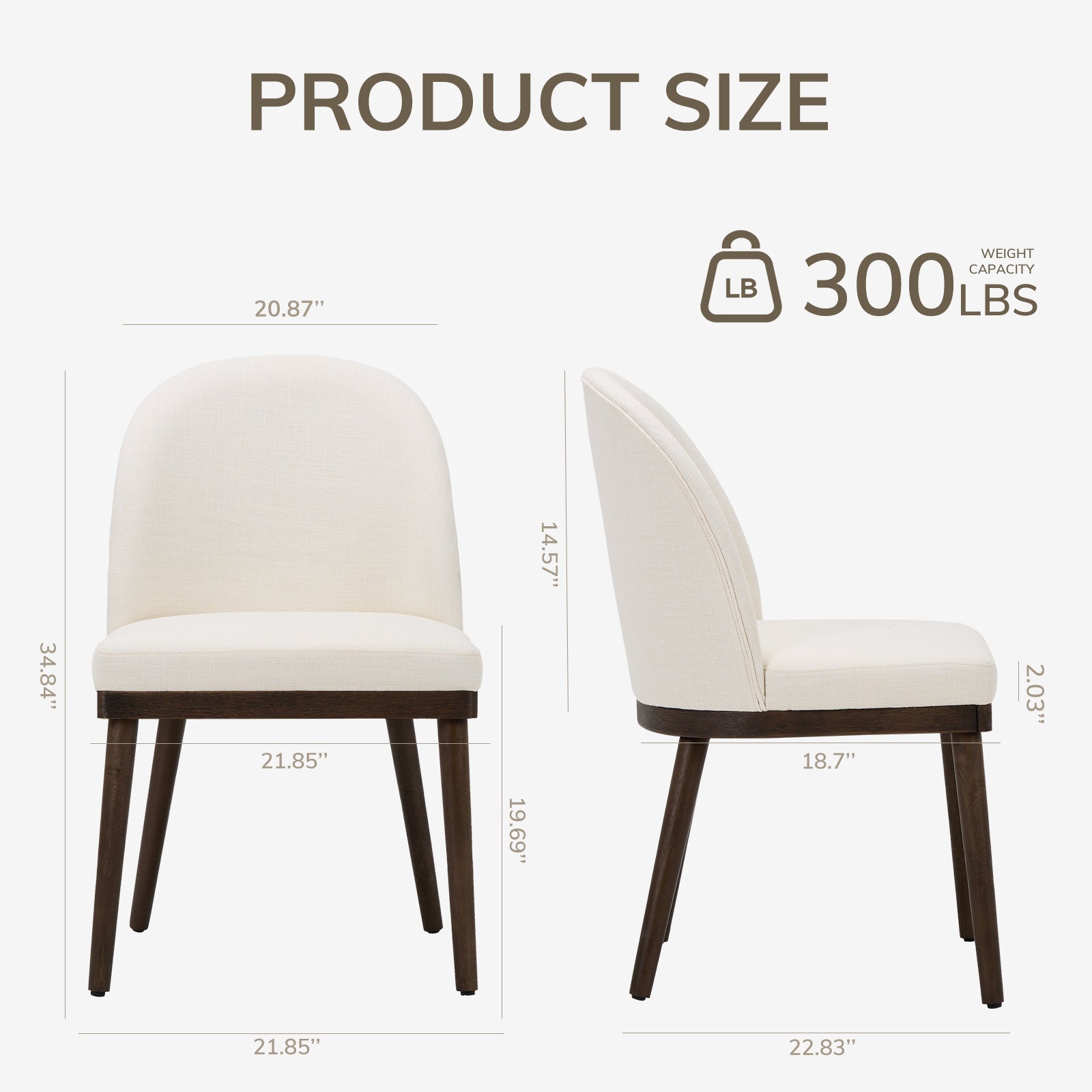 COLAMY Upholstered Mid-back Dining Chair