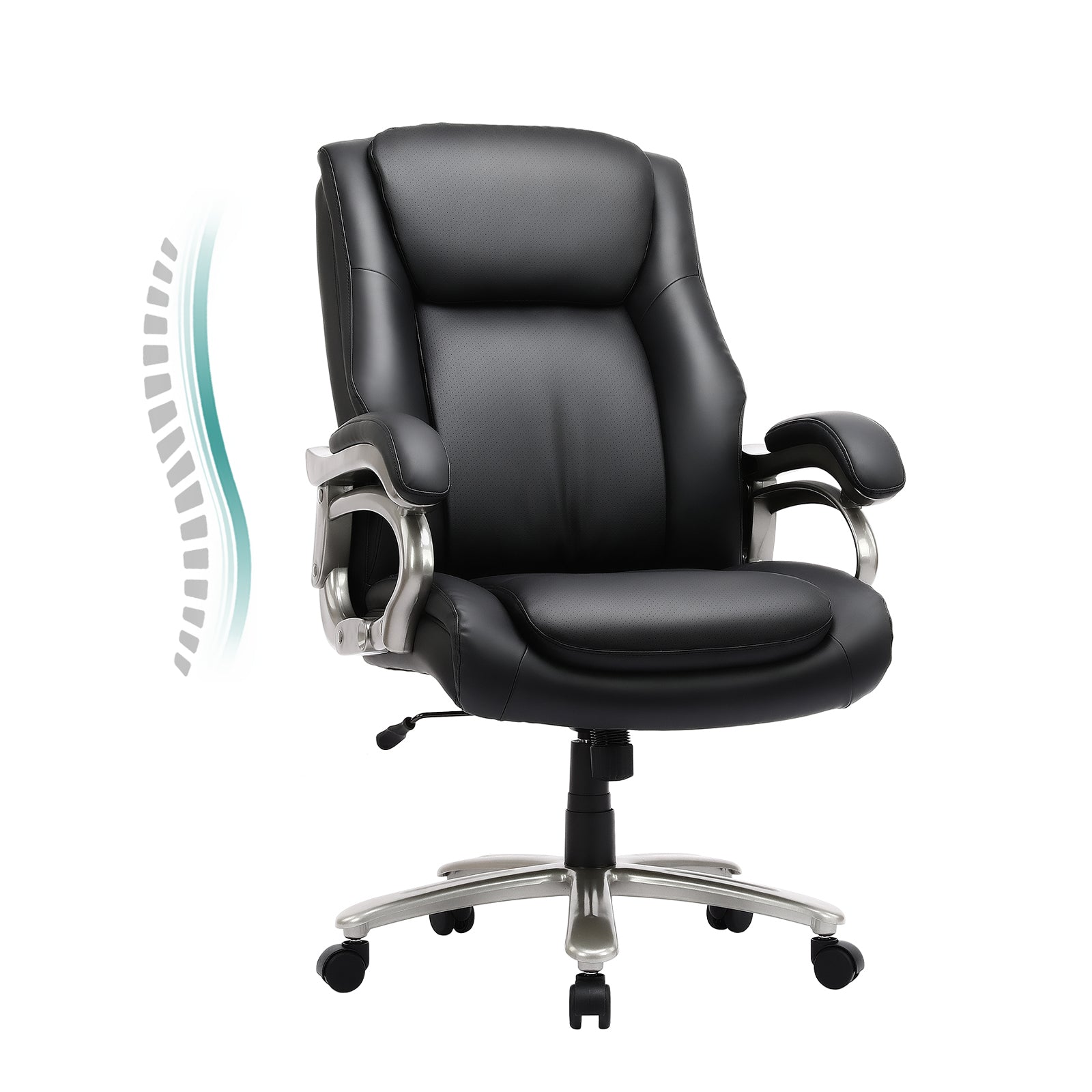 COLAMY Executive Desk Chair 400lbs Big & Tall Faux Leather Office Chair Model.5103