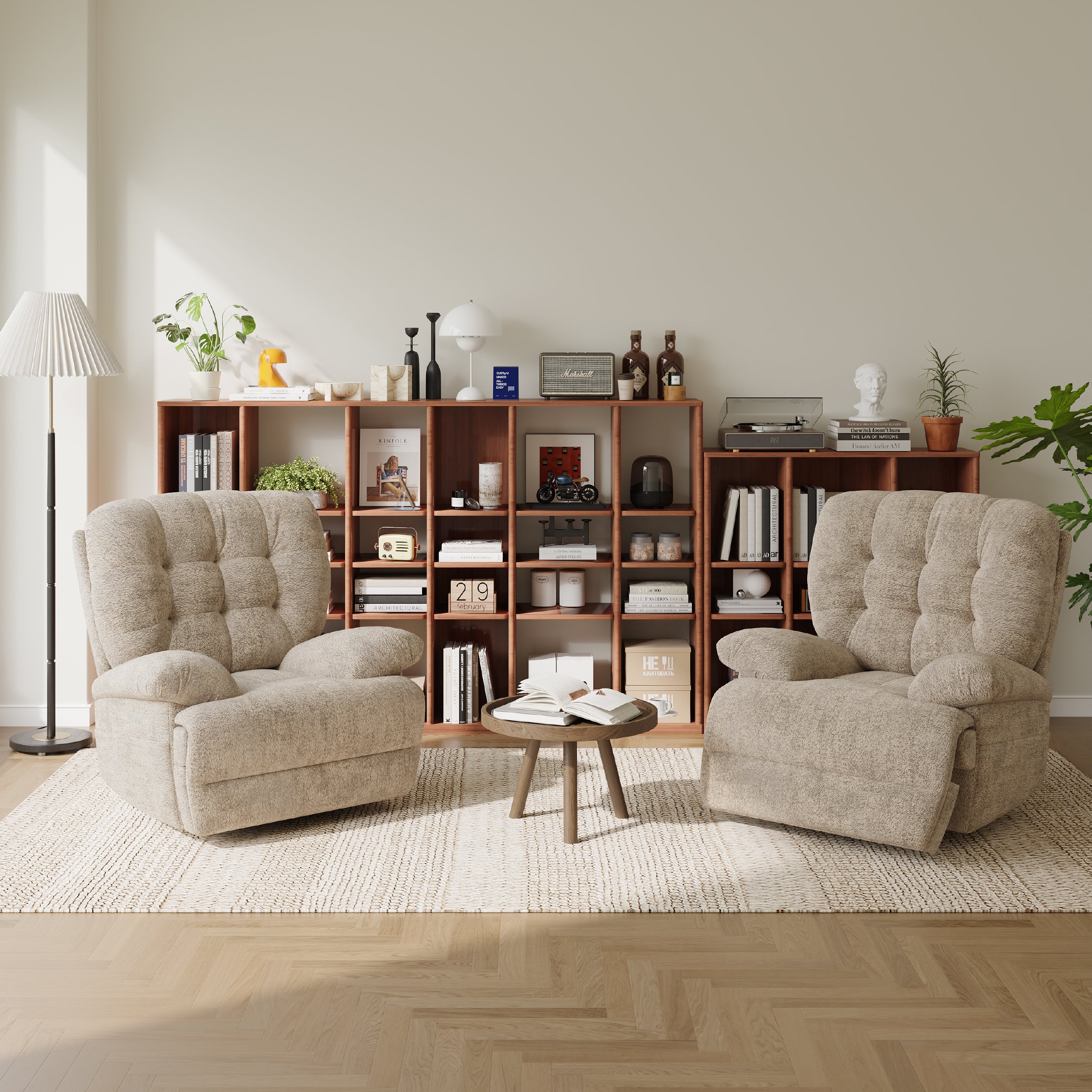 COLAMY FLOREN Plush-Power Swivel Recliner