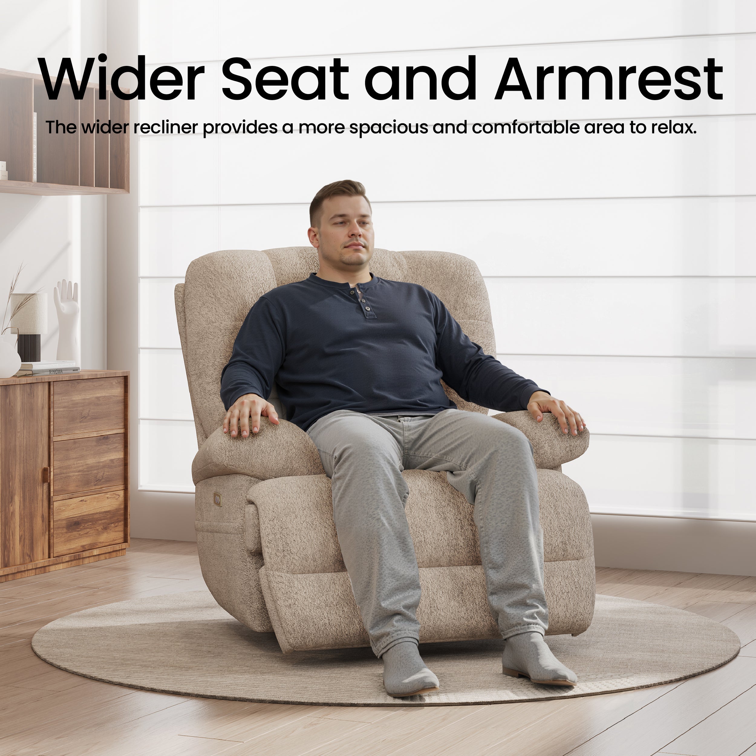 COLAMY FLOREN Plush-Power Swivel Recliner
