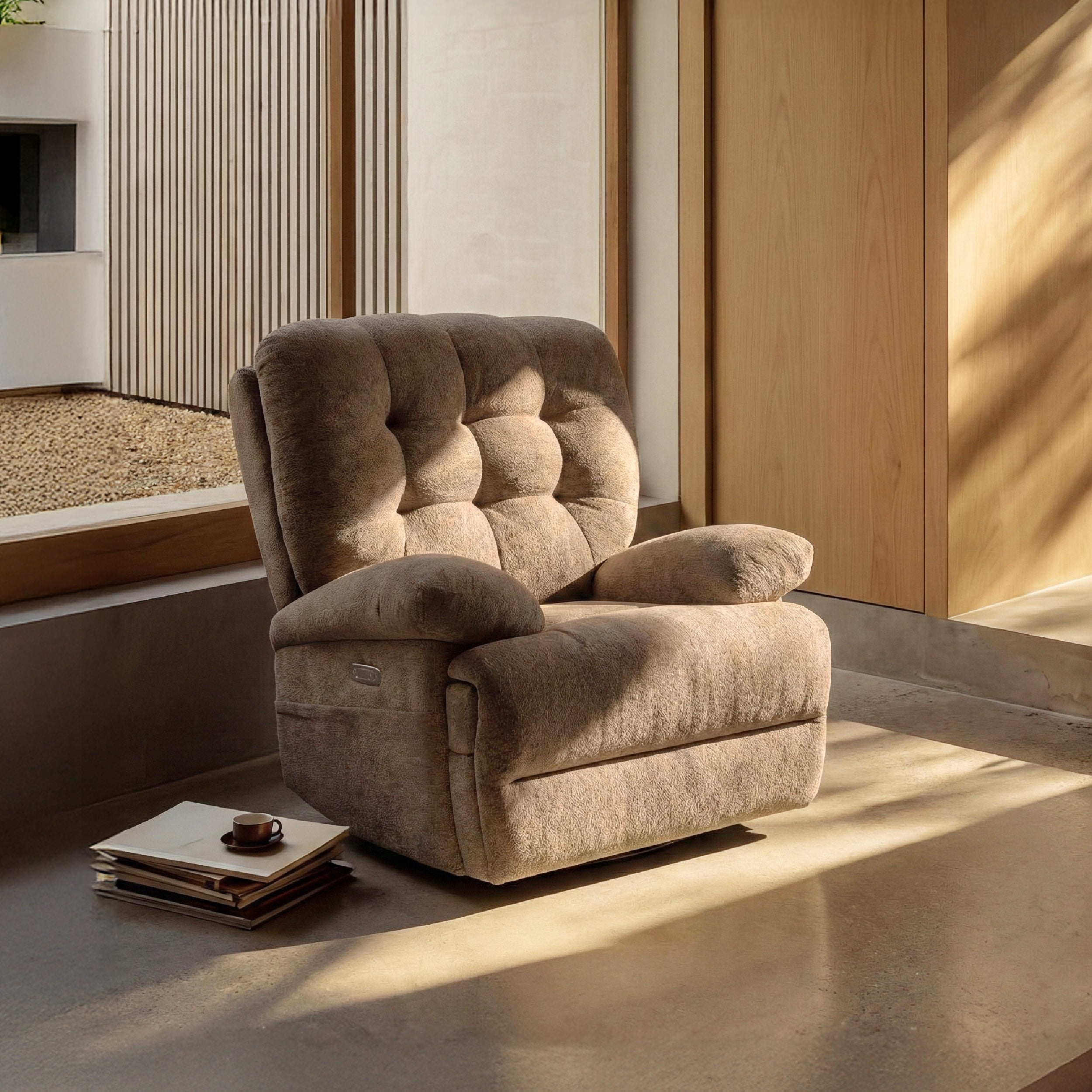 COLAMY FLOREN Plush-Power Swivel Recliner