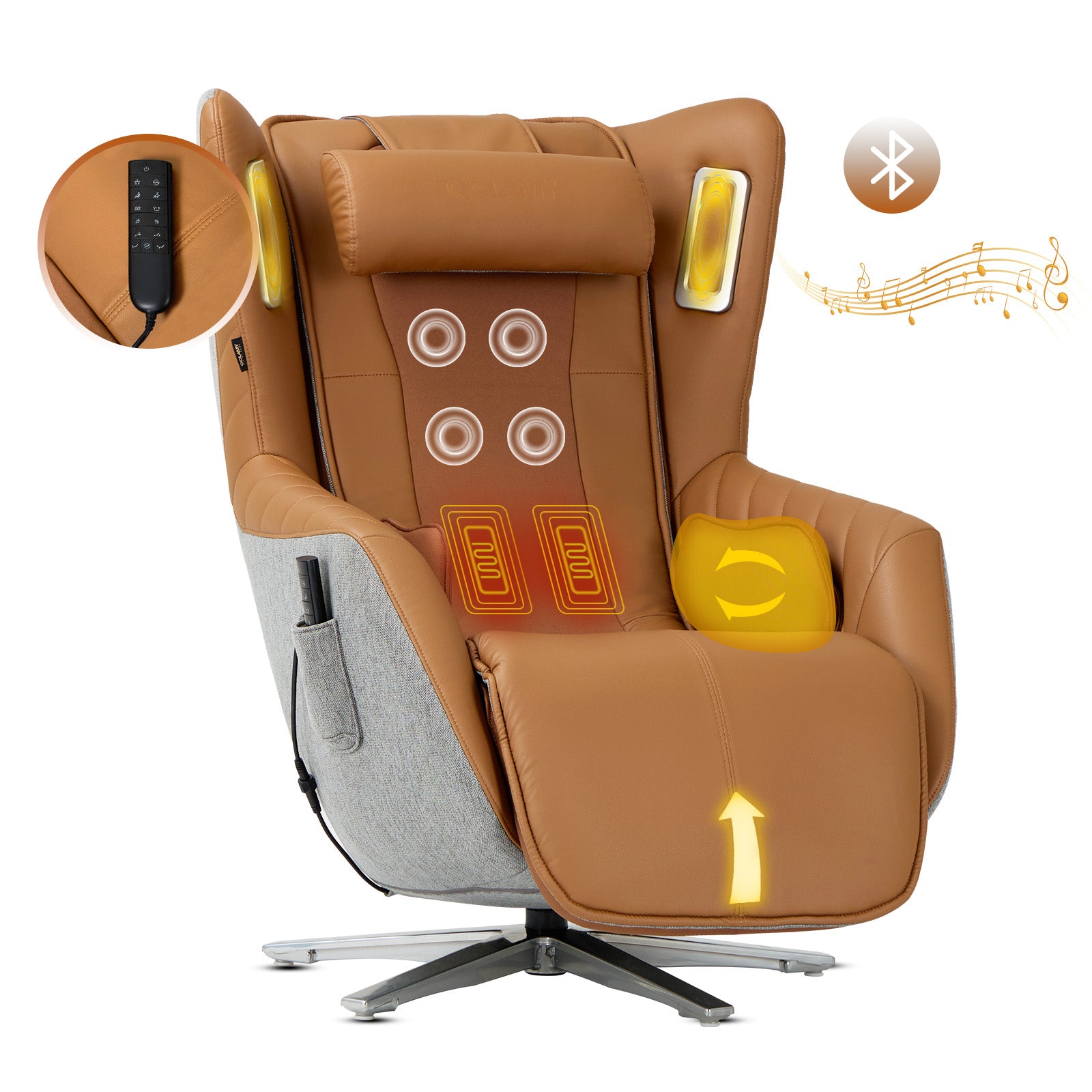 COLAMY Fully Adjustable Massage Chair Zero Gravity PU Leather Massage Chair Model.6610