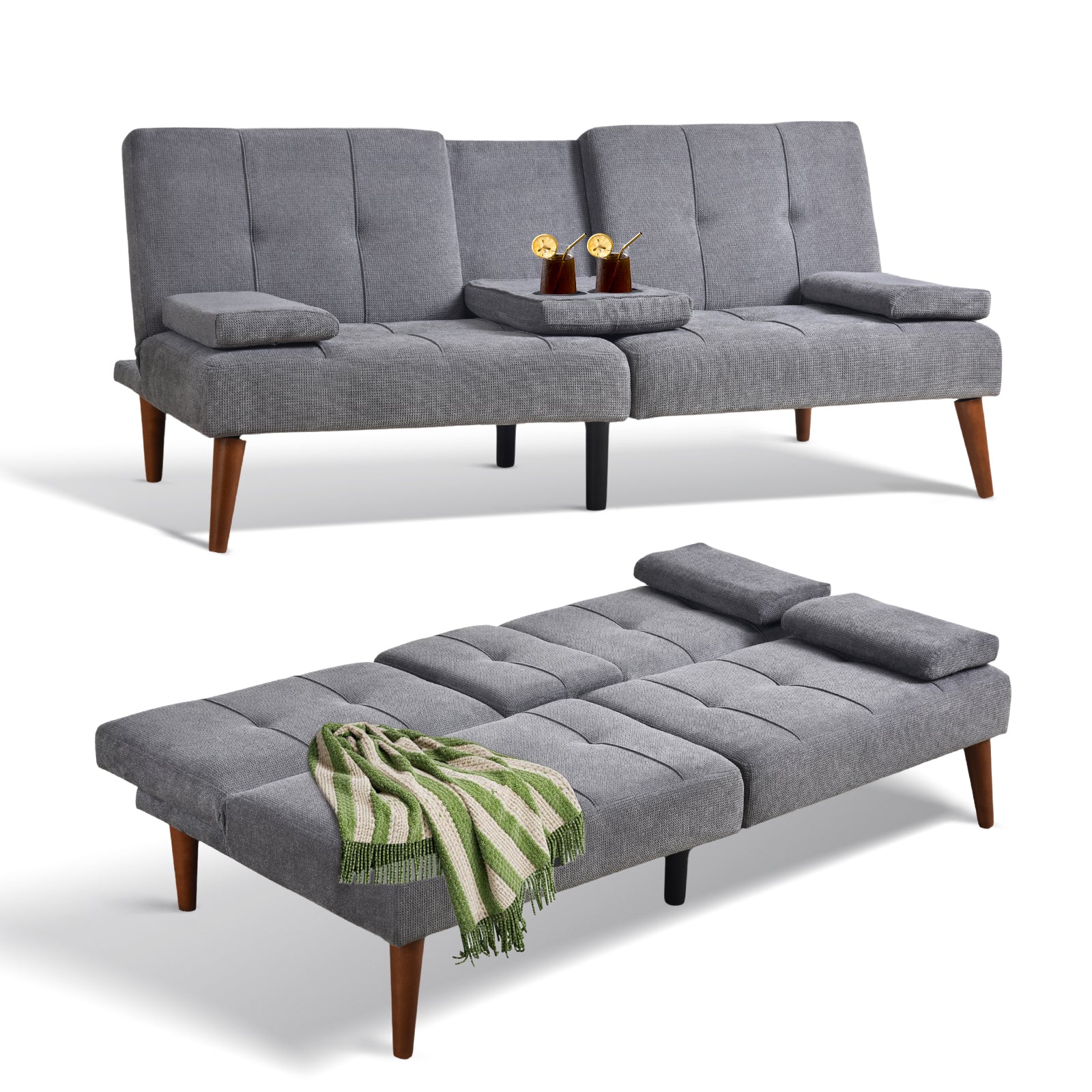 COLAMY Functional Fabric Sofa Modern Sofa Bed Model.CF088