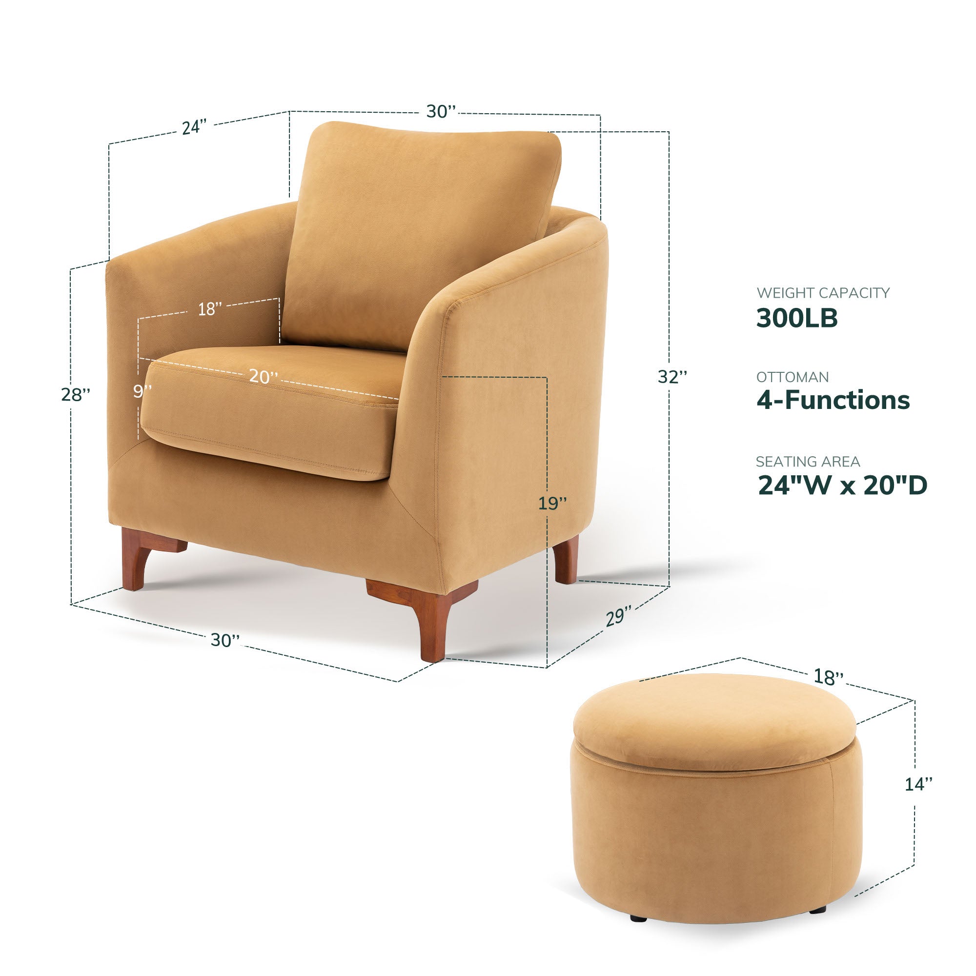 COLAMY SOLMI Scandi Cozy Accent Chair