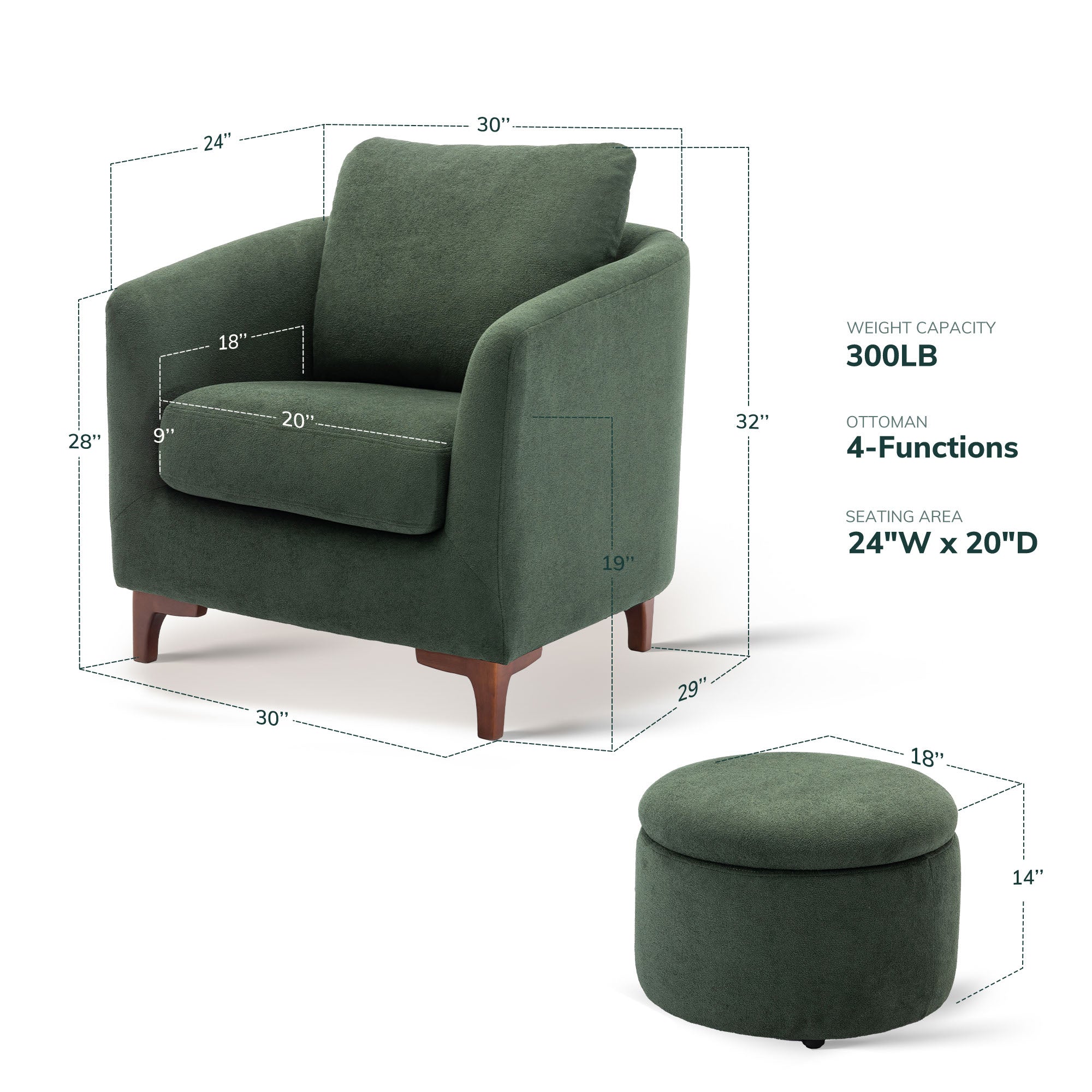 COLAMY SOLMI Scandi Cozy Accent Chair