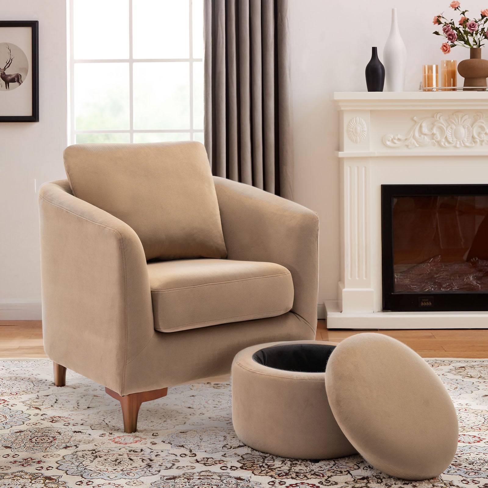 COLAMY SOLMI Scandi Cozy Accent Chair