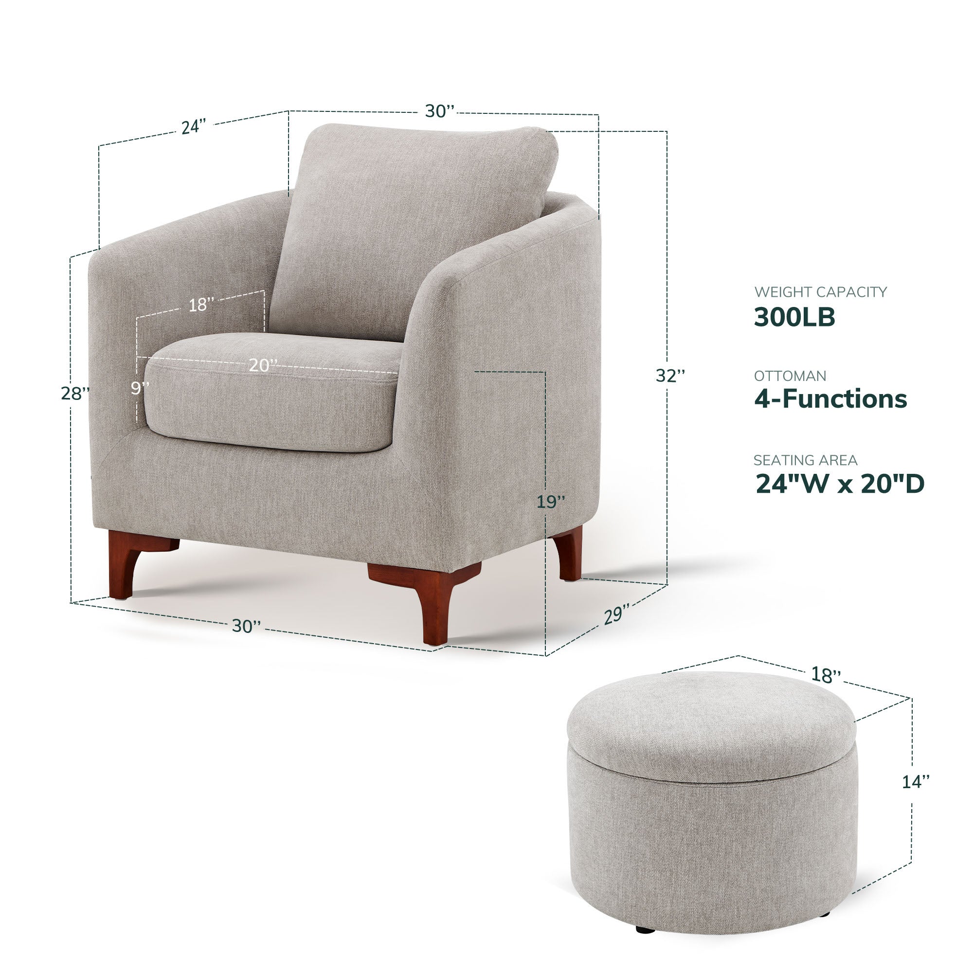COLAMY SOLMI Scandi Cozy Accent Chair
