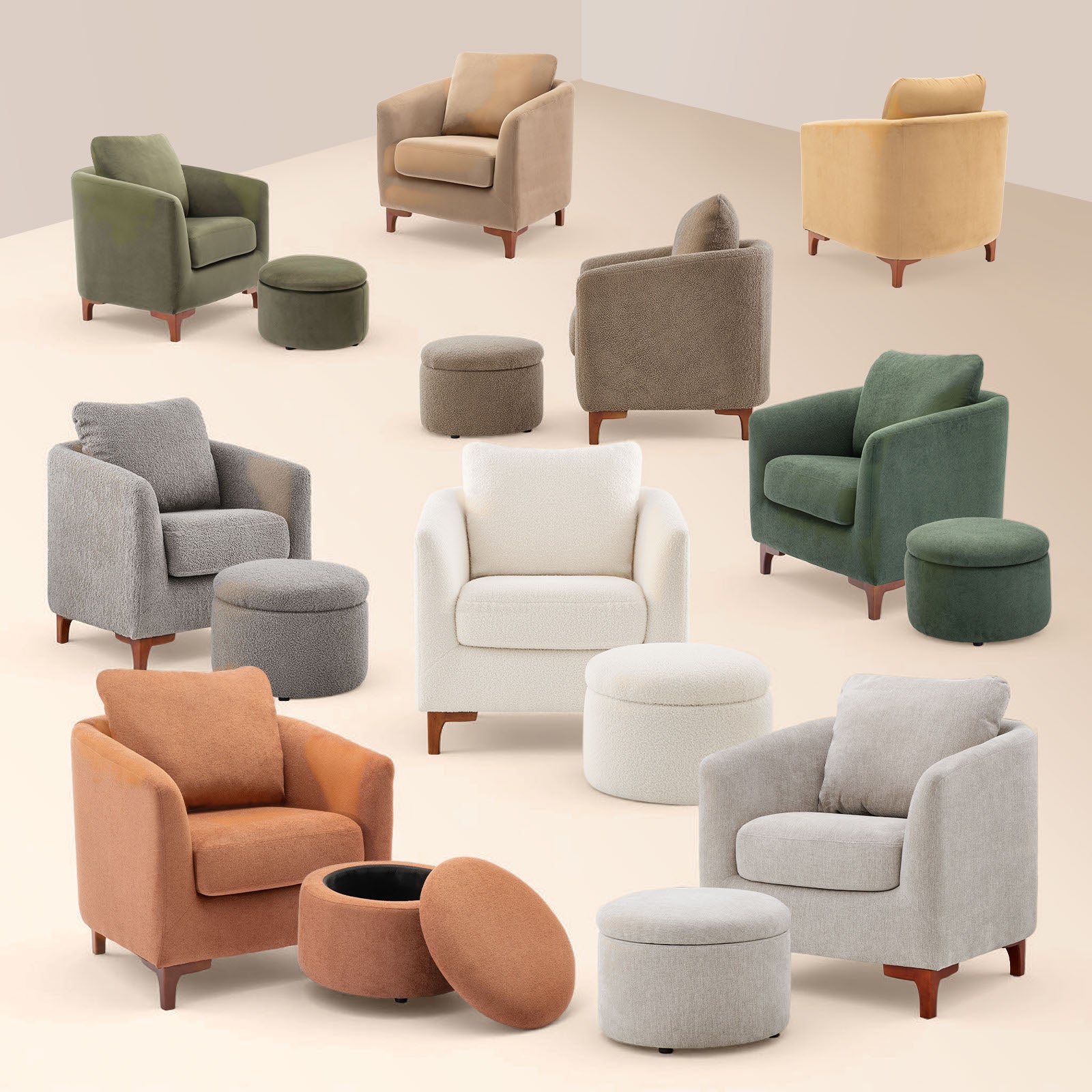 COLAMY SOLMI Scandi Cozy Accent Chair
