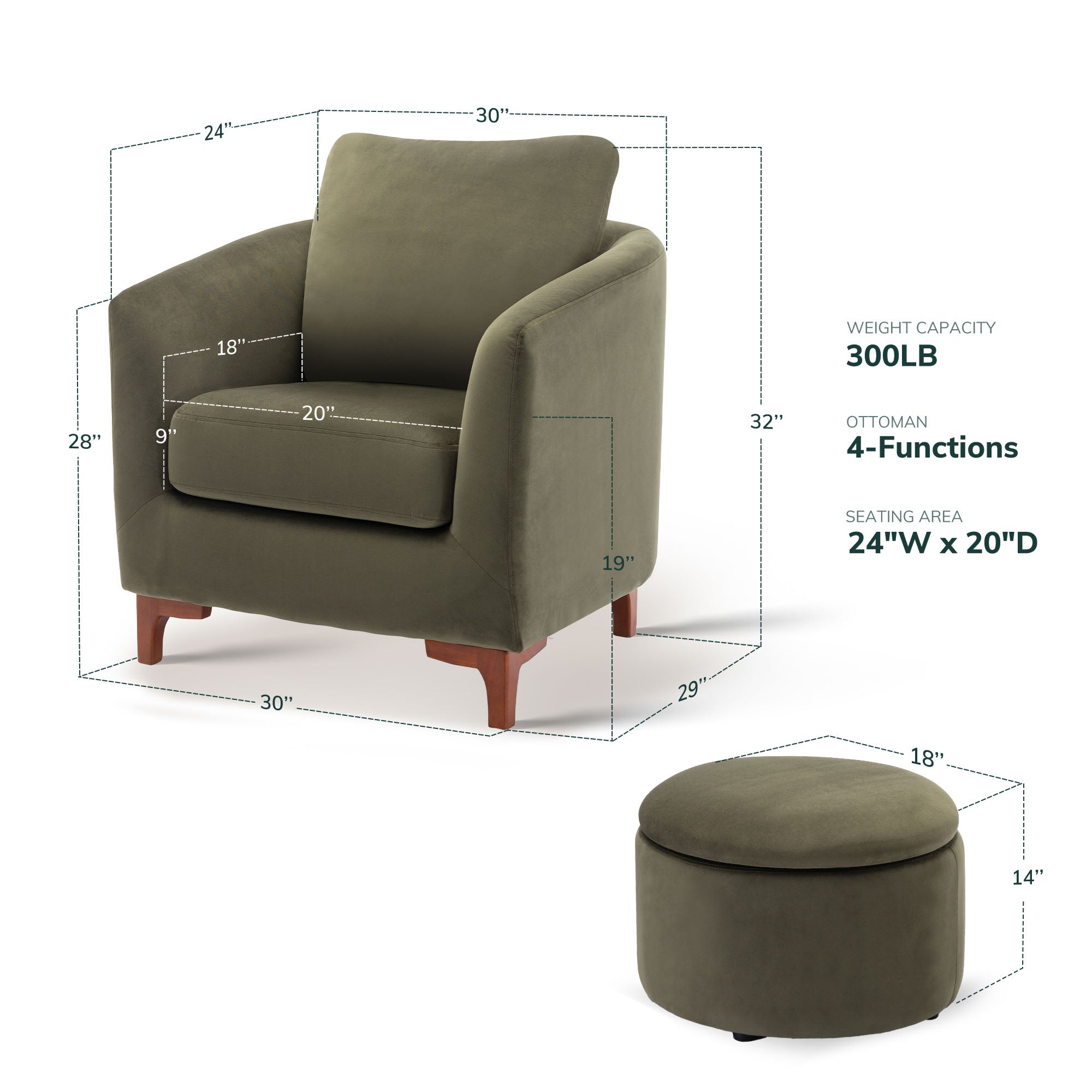 COLAMY SOLMI Scandi Cozy Accent Chair