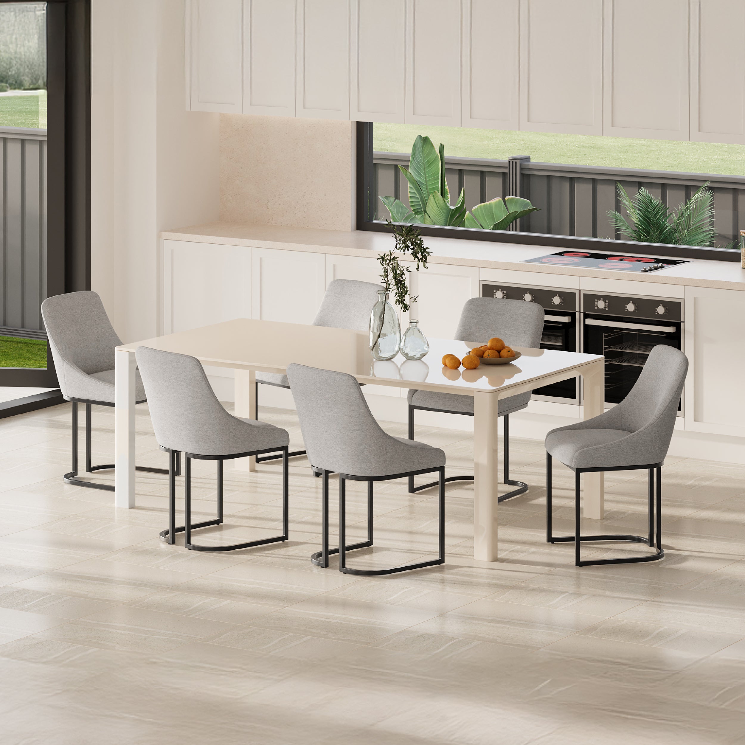 COLAMY LOFT Industrial U-Base Dining Chair