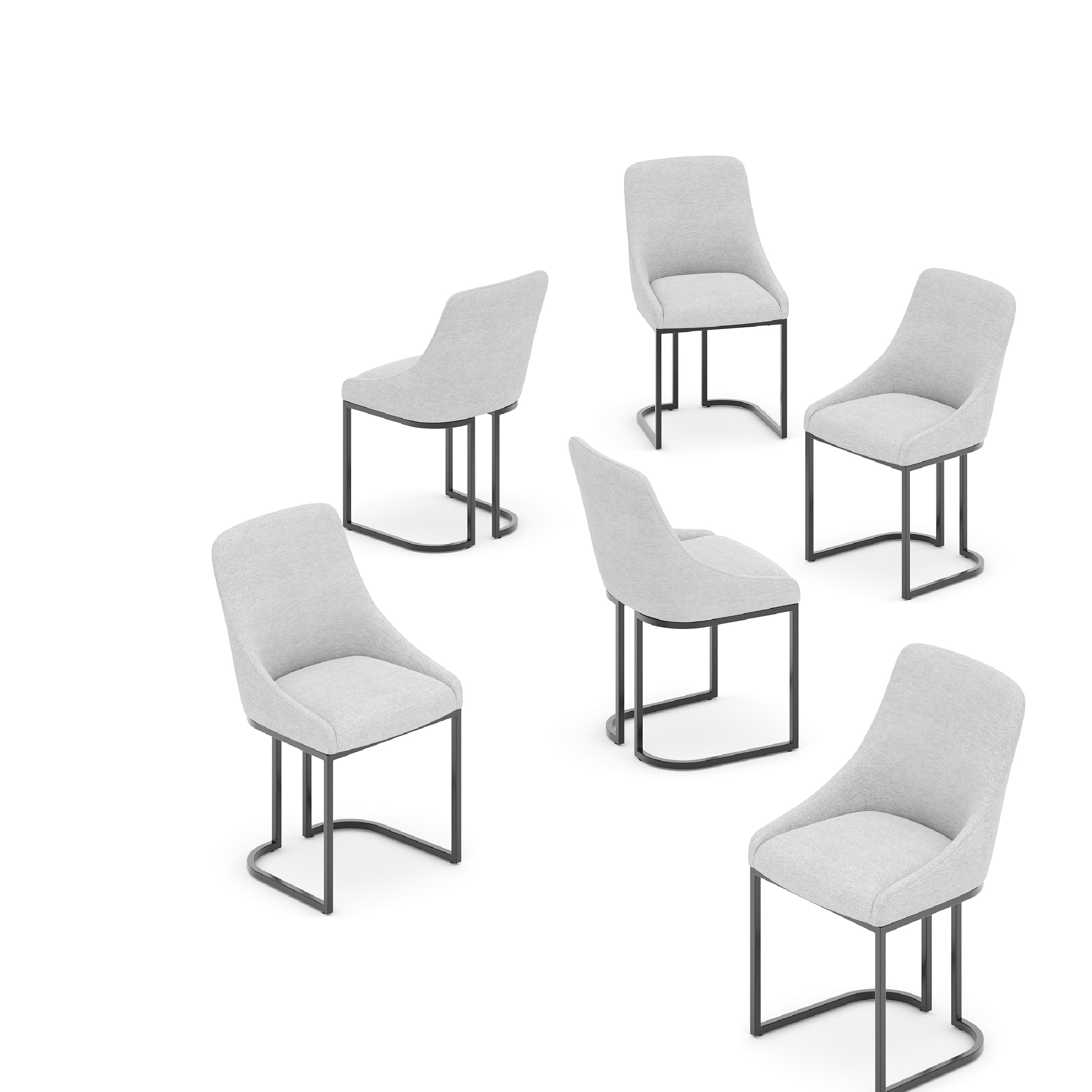 COLAMY LOFT Industrial U-Base Dining Chair