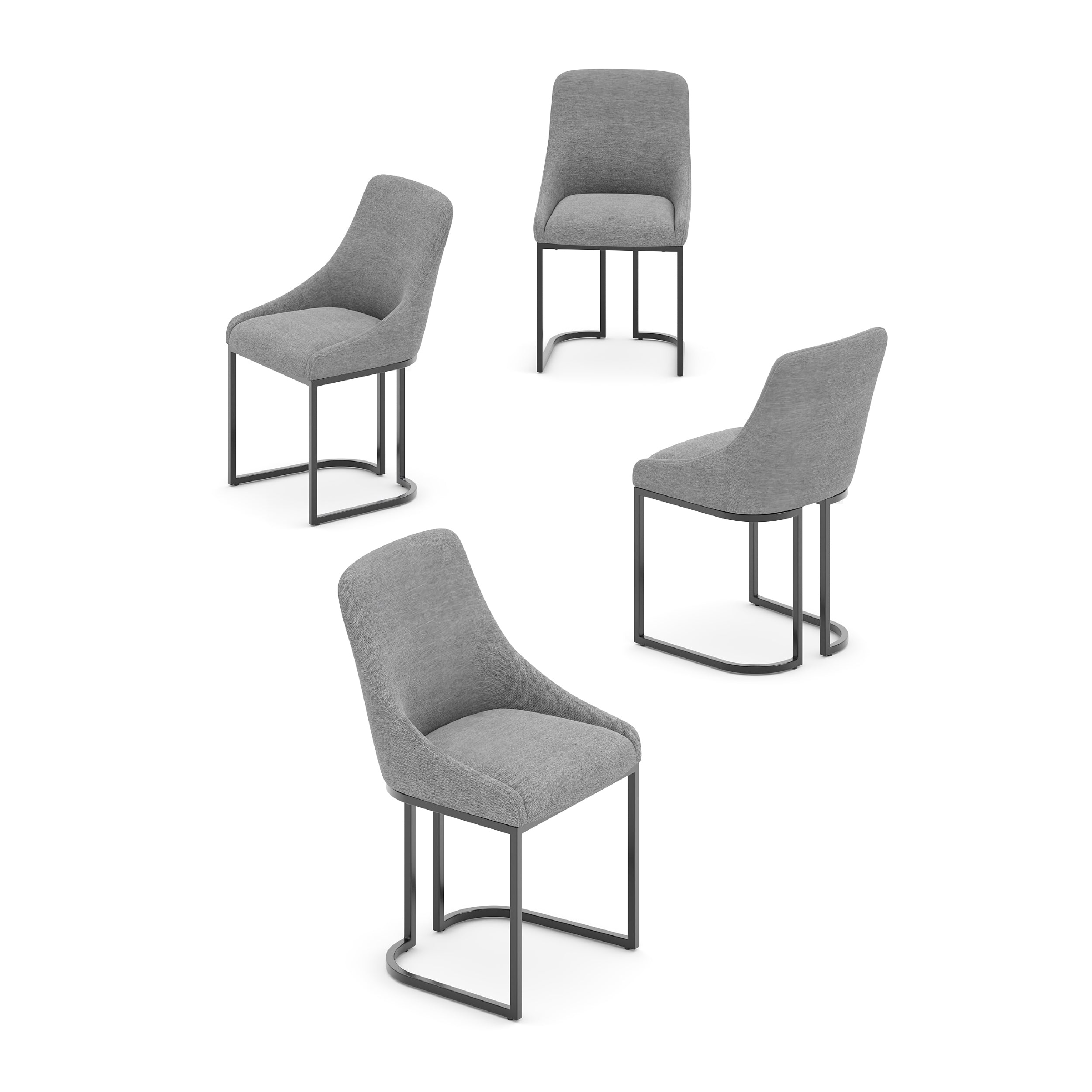 COLAMY LOFT Industrial U-Base Dining Chair