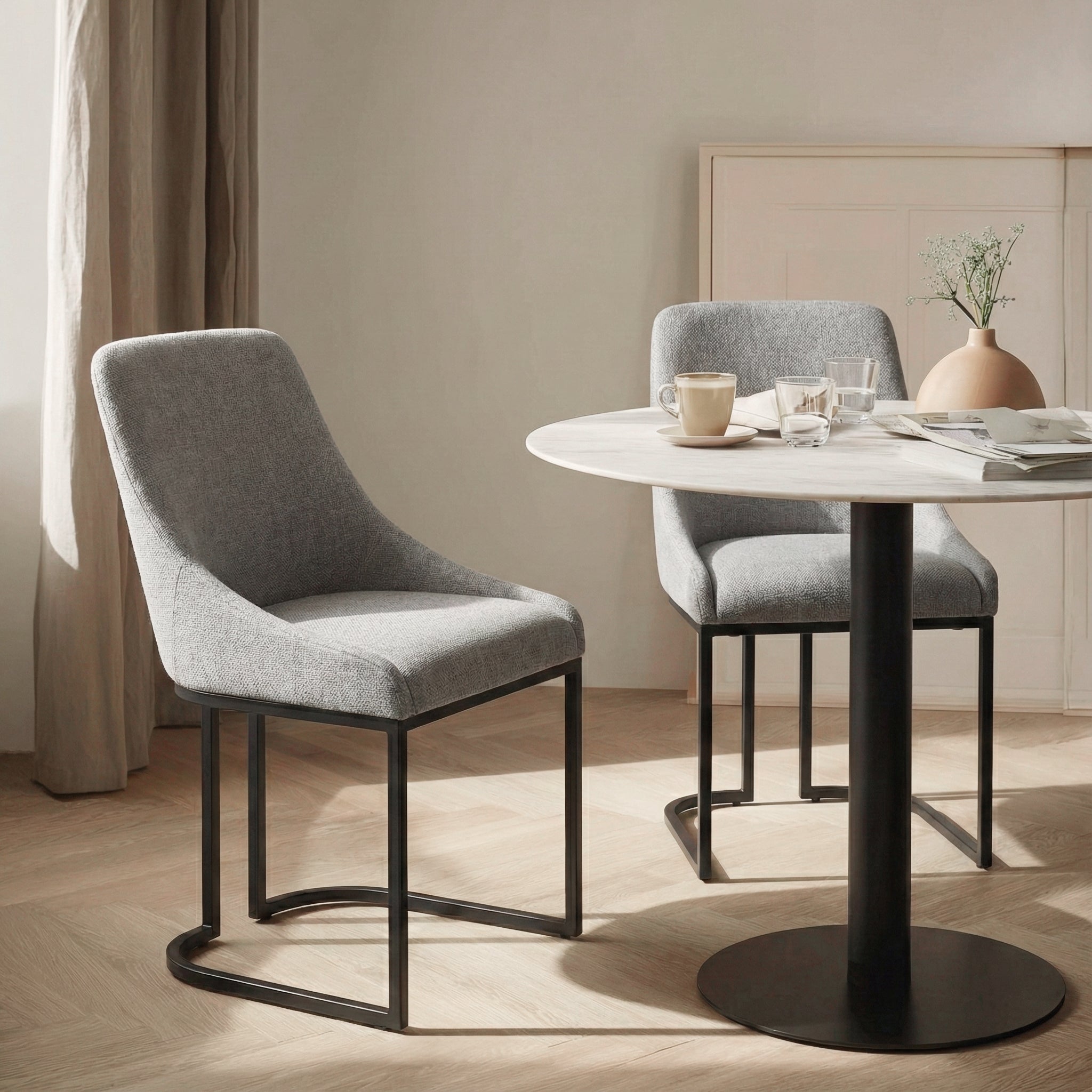 COLAMY LOFT Industrial U-Base Dining Chair