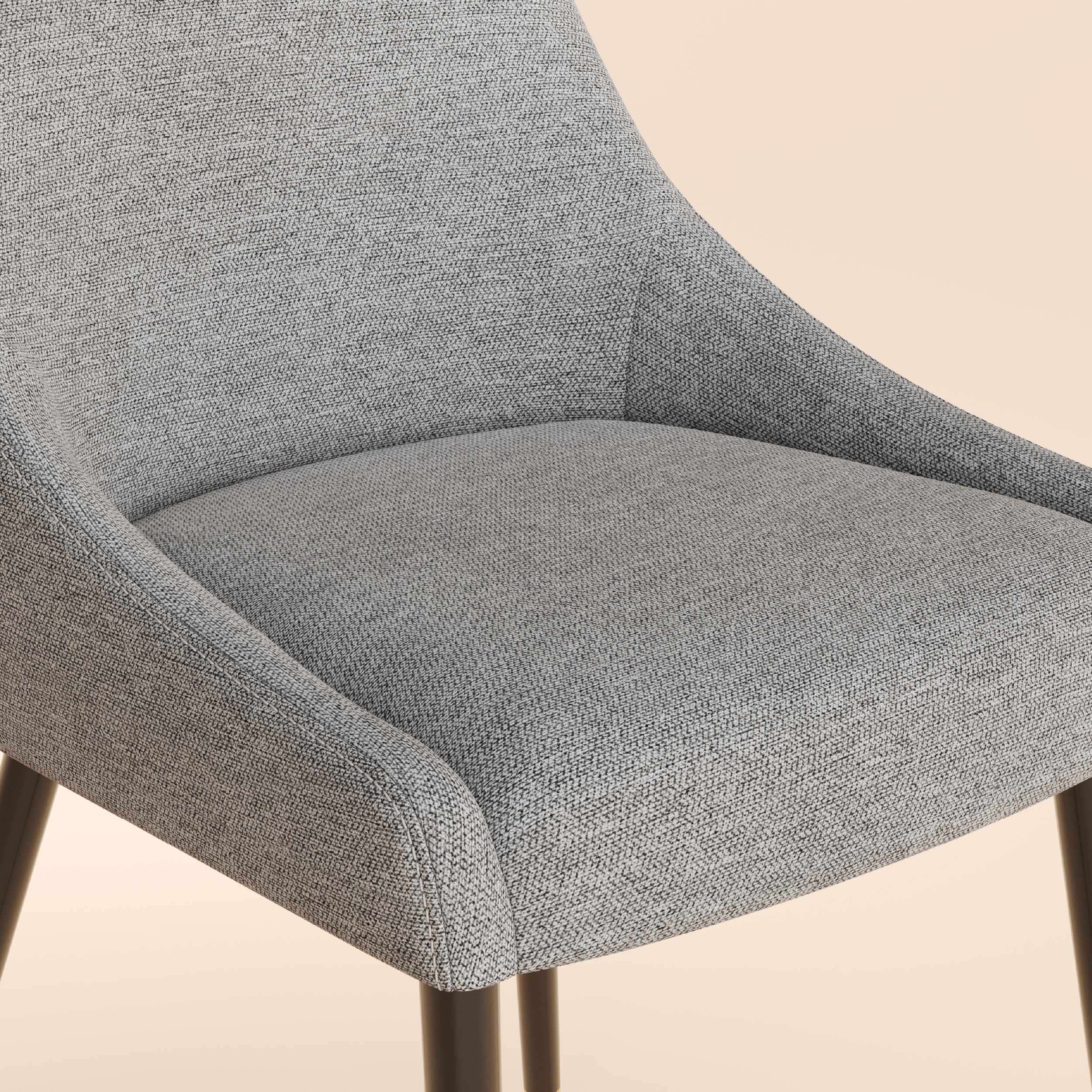 COLAMY LUMA Modern Fabric & Metal Dining Chair