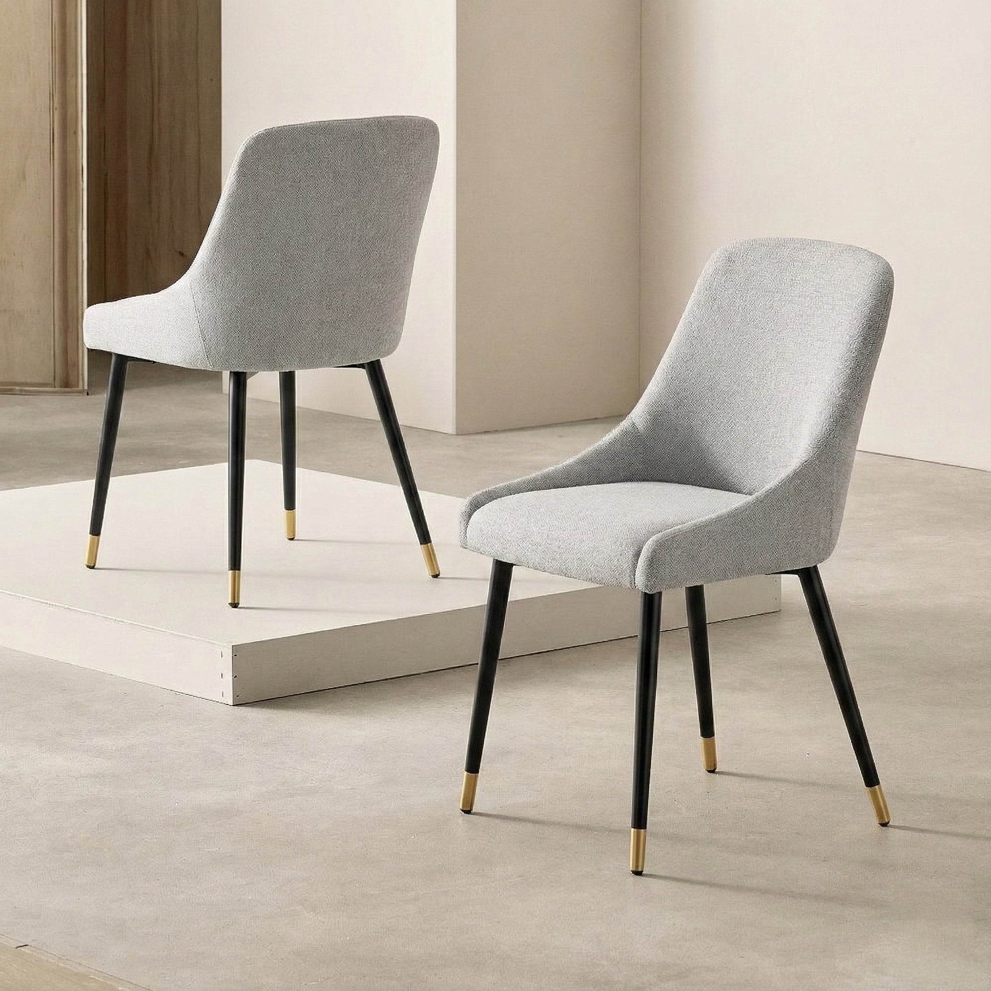 COLAMY LUMA Modern Fabric & Metal Dining Chair