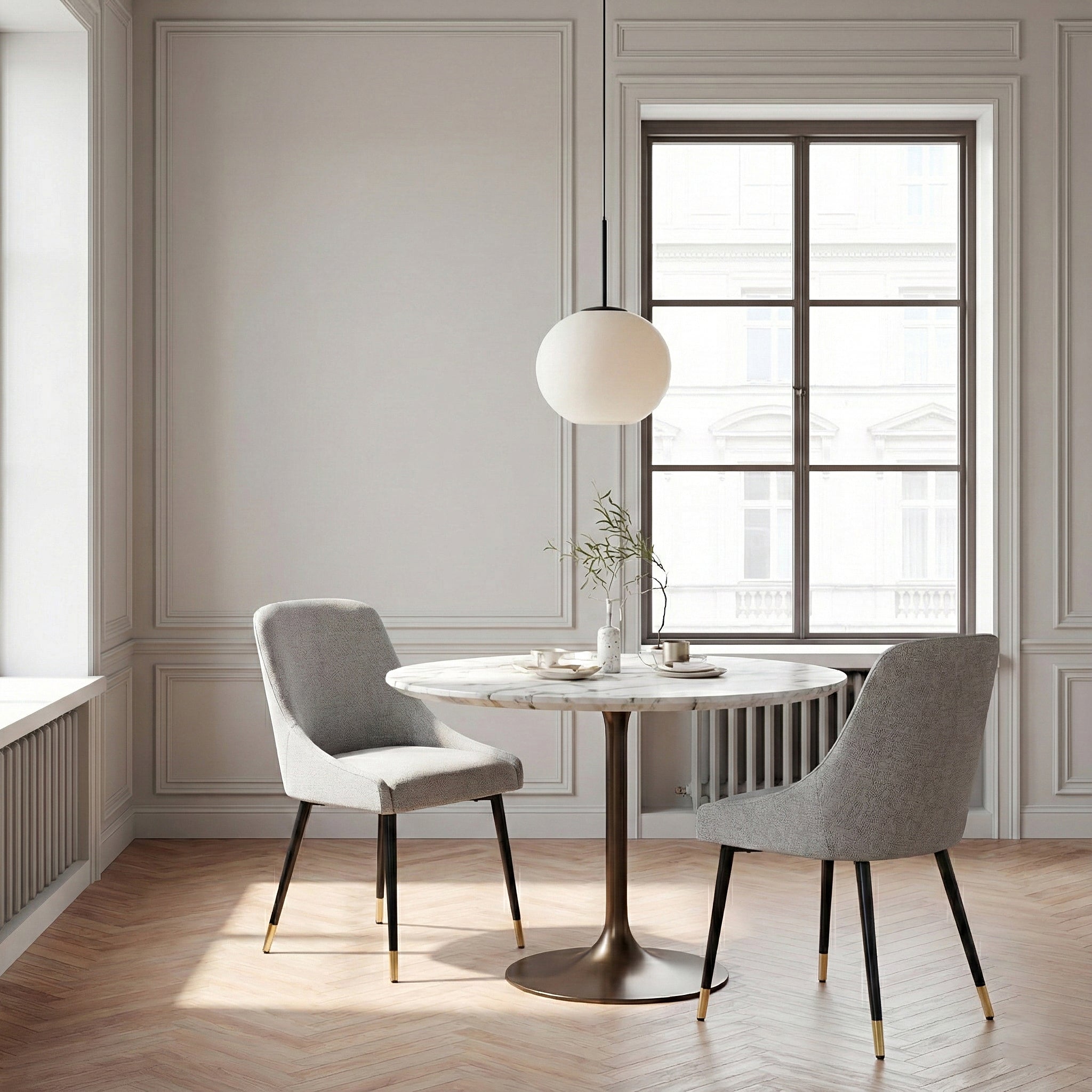 COLAMY LUMA Modern Fabric & Metal Dining Chair