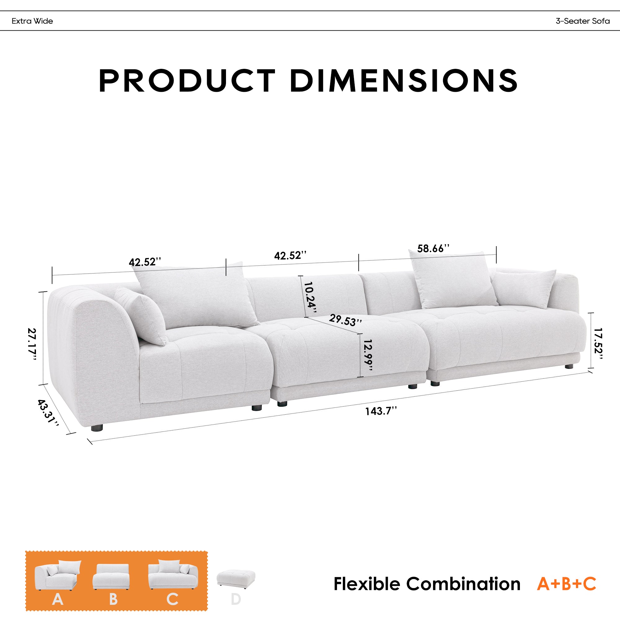 COLAMY NUBO Modular Minimalist Sofa