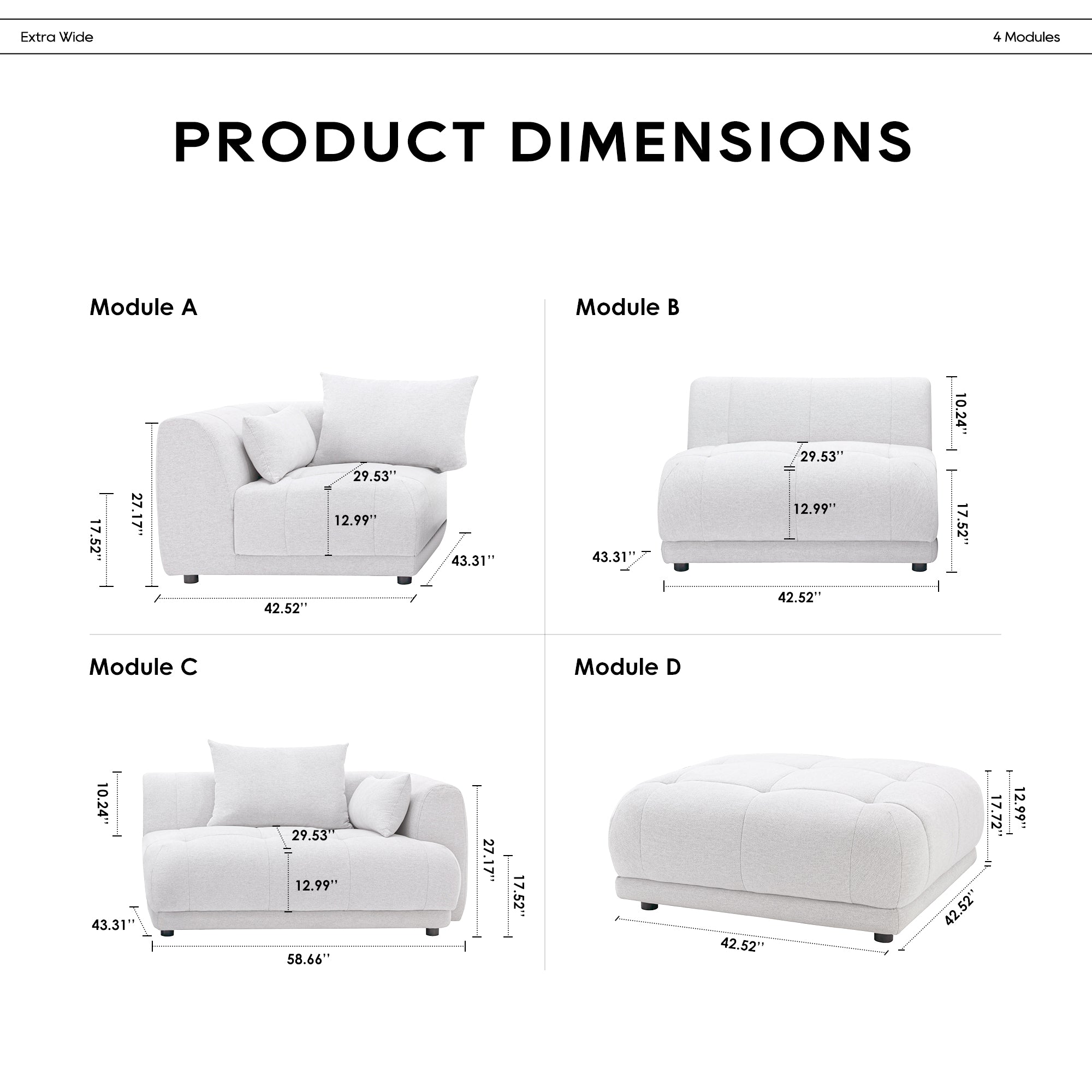 COLAMY NUBO Modular Minimalist Sofa