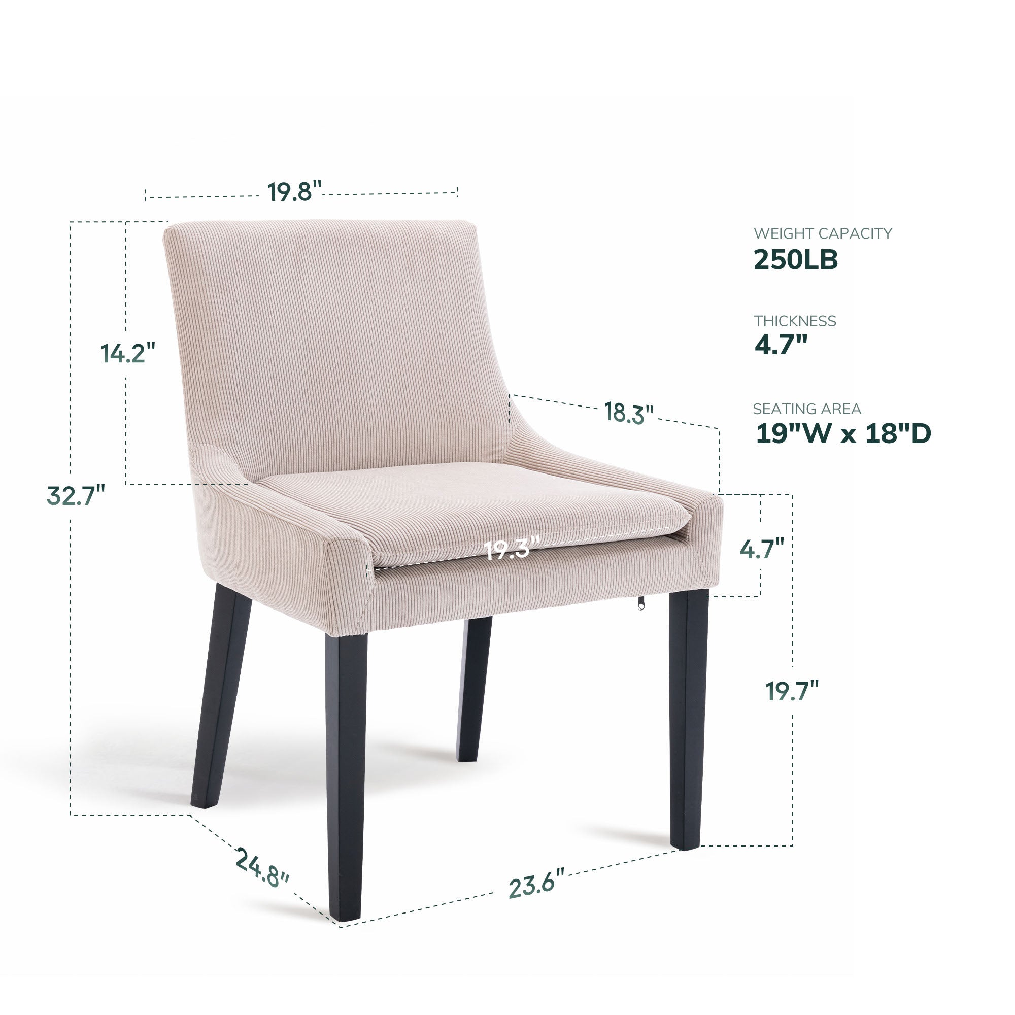 COLAMY MAIRA Transitional Neutral Dining Chair