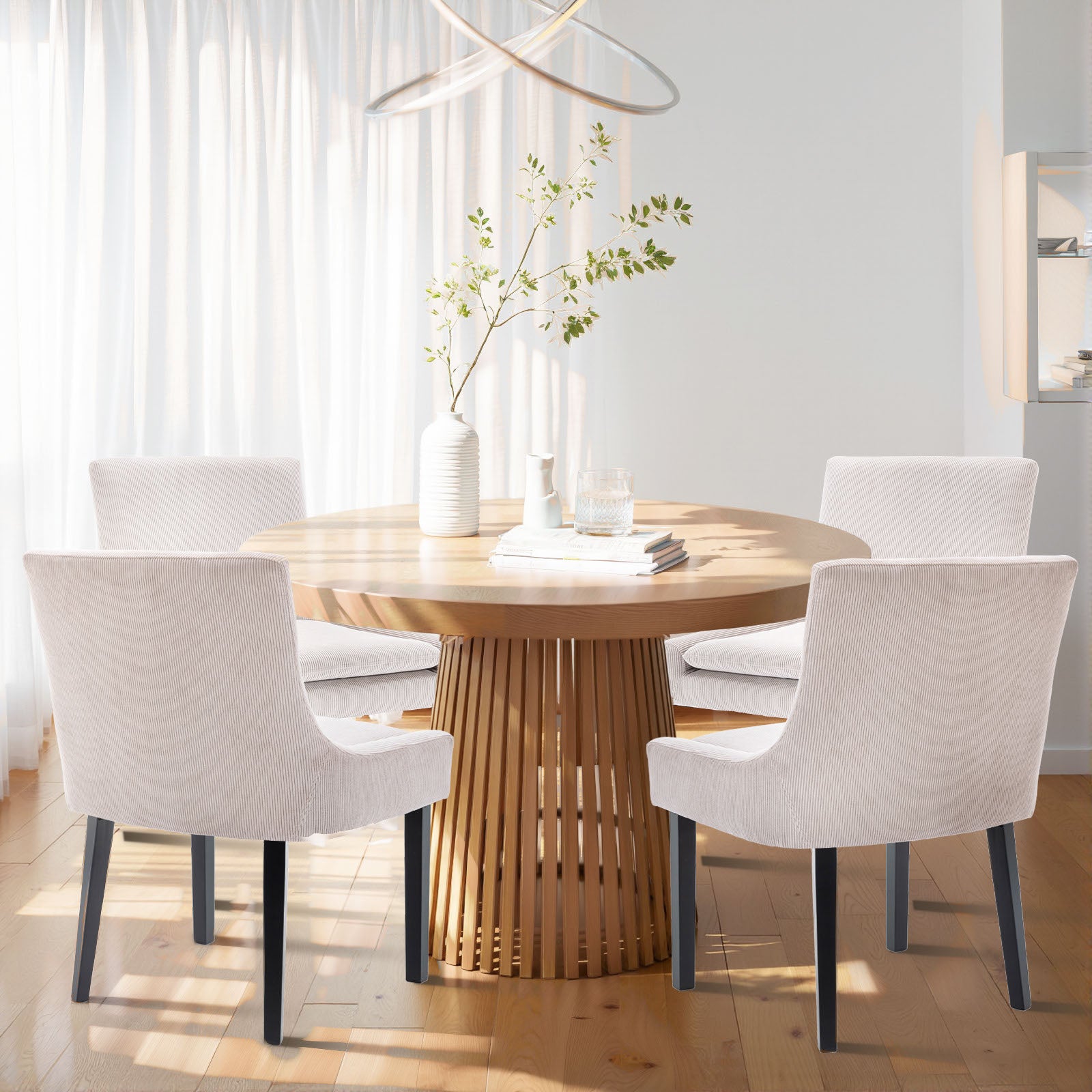 COLAMY MAIRA Transitional Neutral Dining Chair