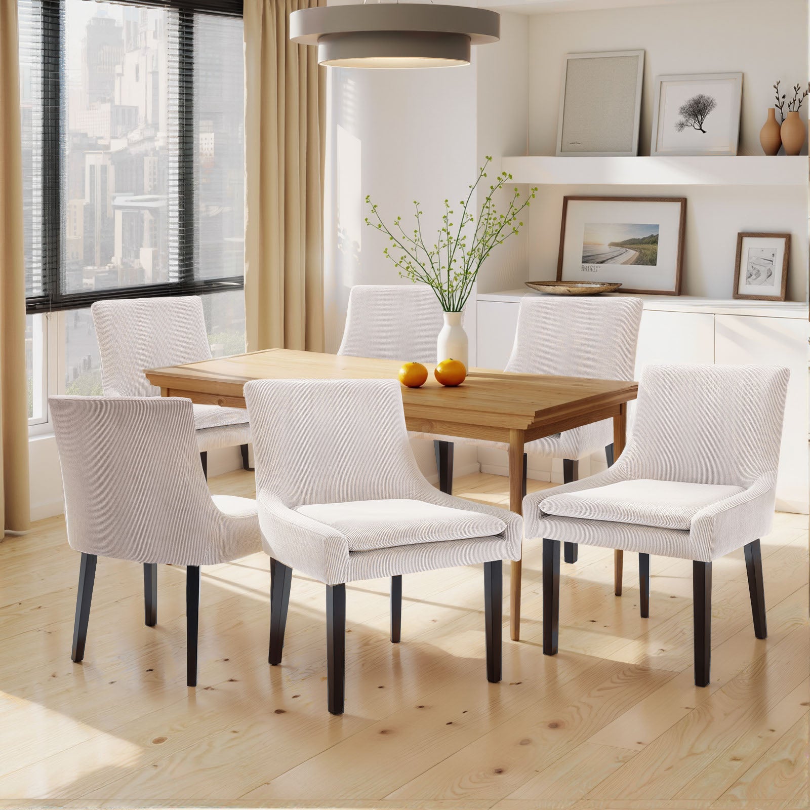 COLAMY MAIRA Transitional Neutral Dining Chair