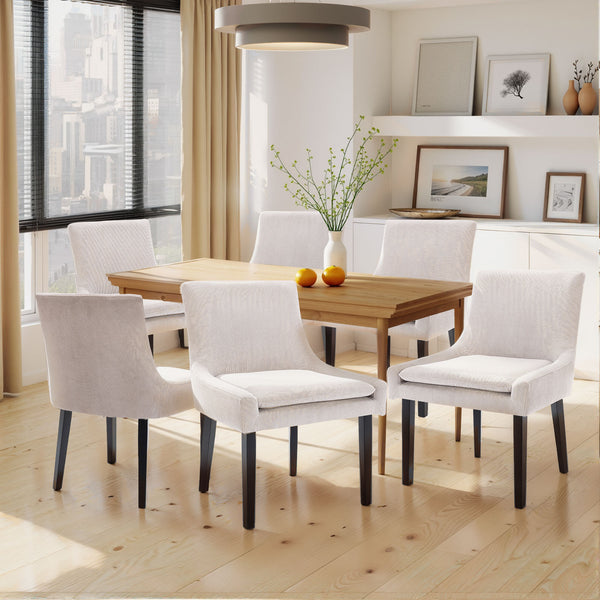 COLAMY MAIRA Transitional Neutral Dining Chair