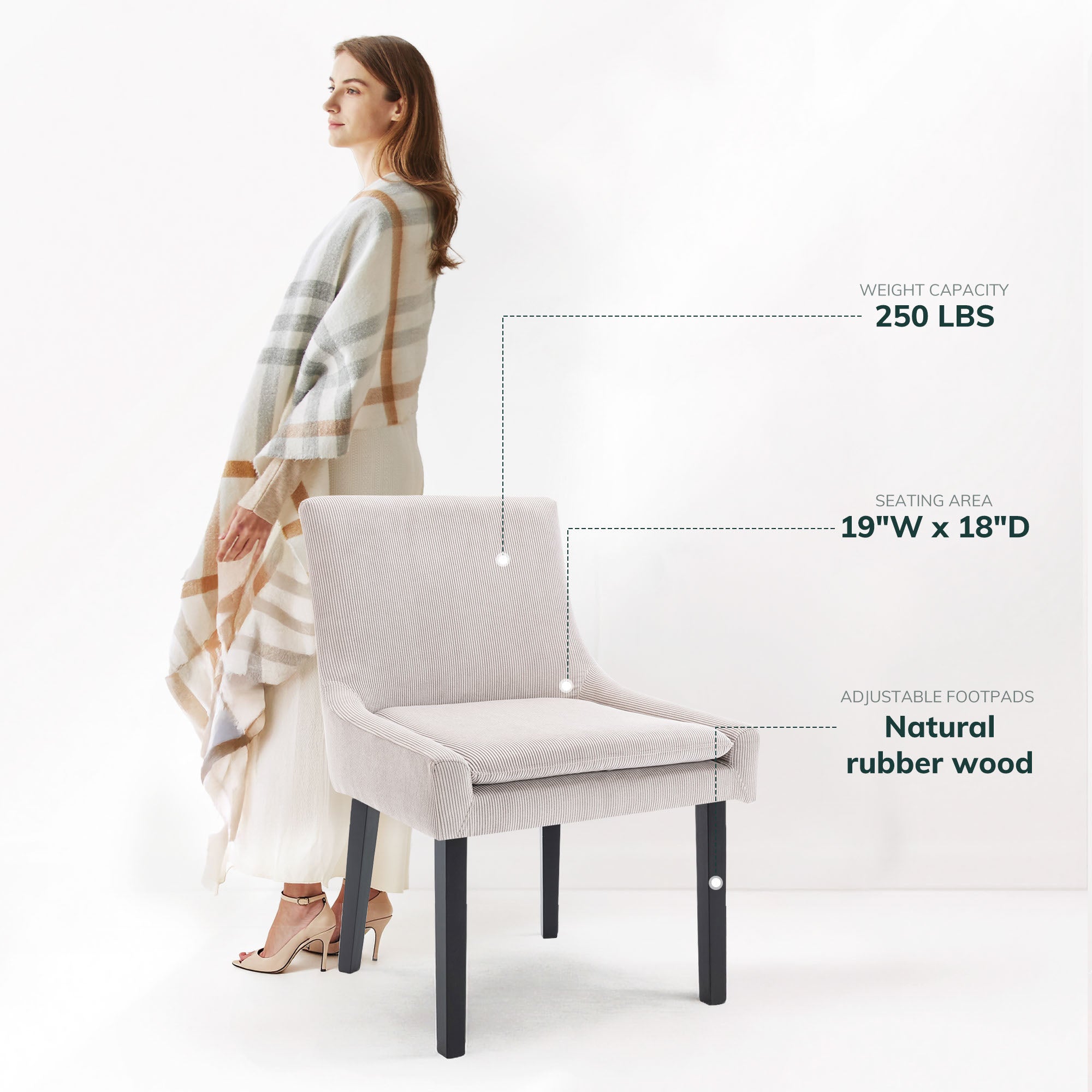 COLAMY MAIRA Transitional Neutral Dining Chair