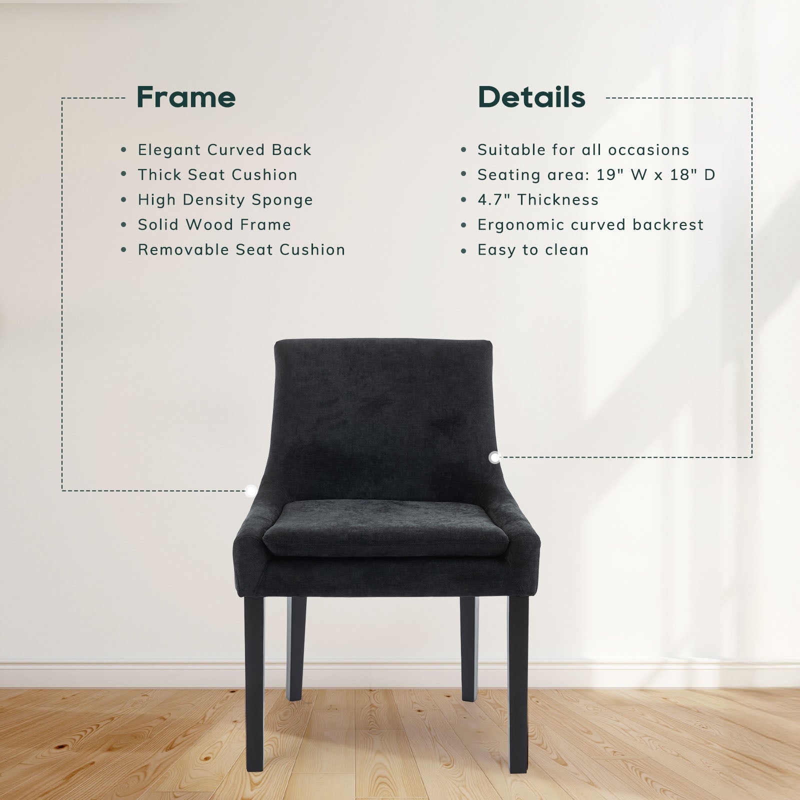 COLAMY MAIRA Transitional Neutral Dining Chair