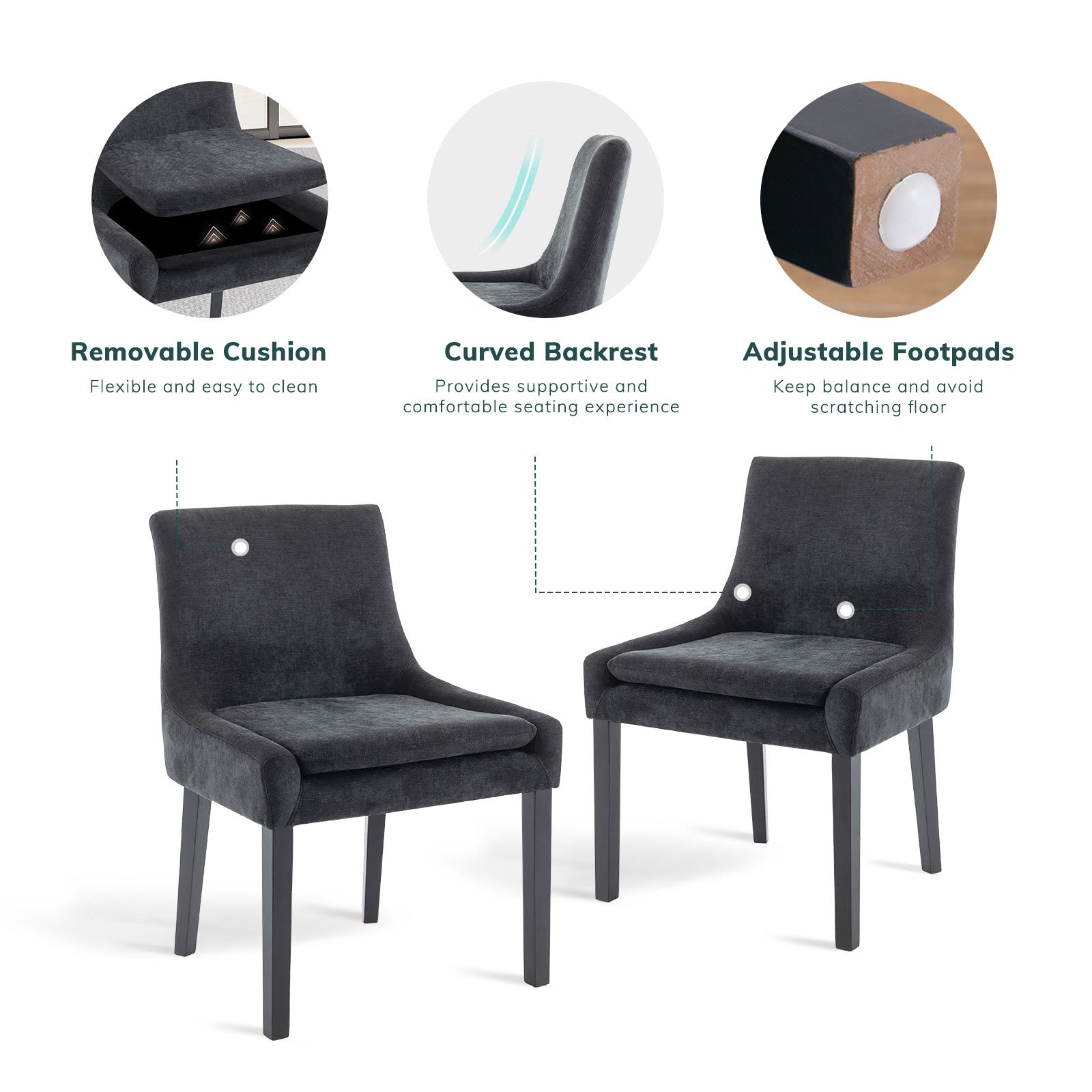 COLAMY MAIRA Transitional Neutral Dining Chair