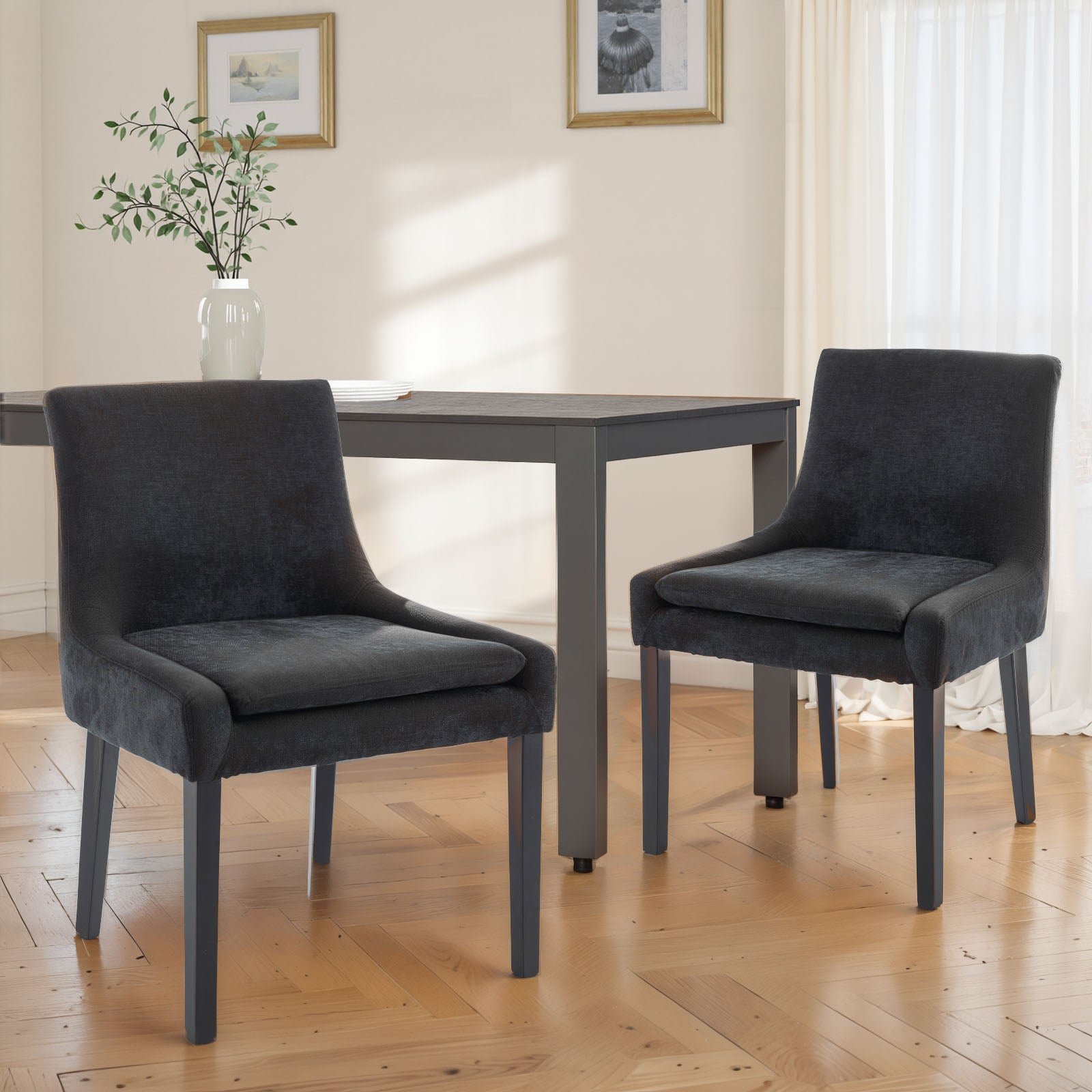 COLAMY MAIRA Transitional Neutral Dining Chair