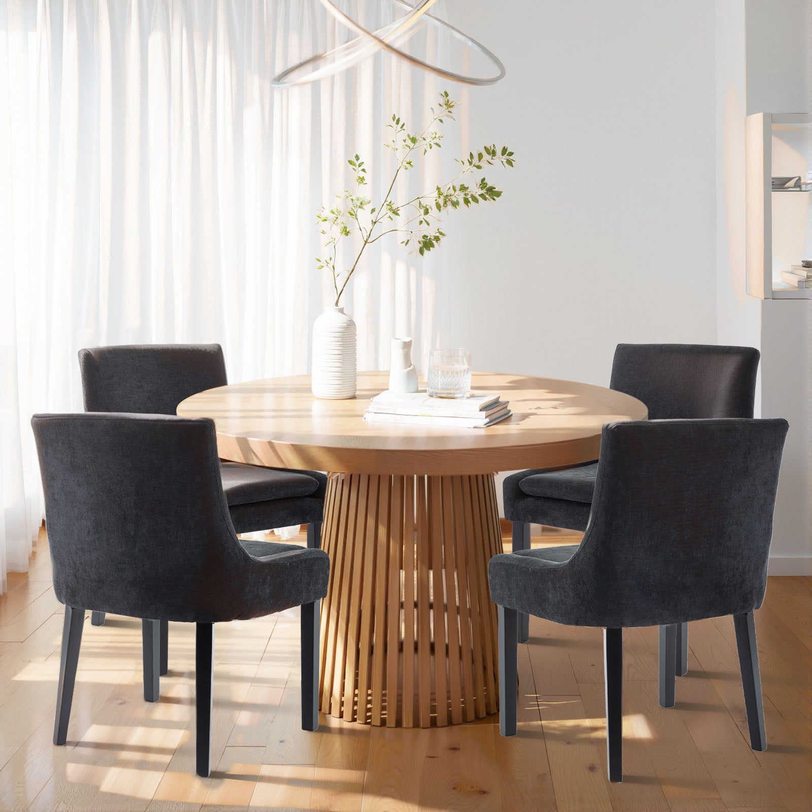 COLAMY MAIRA Transitional Neutral Dining Chair