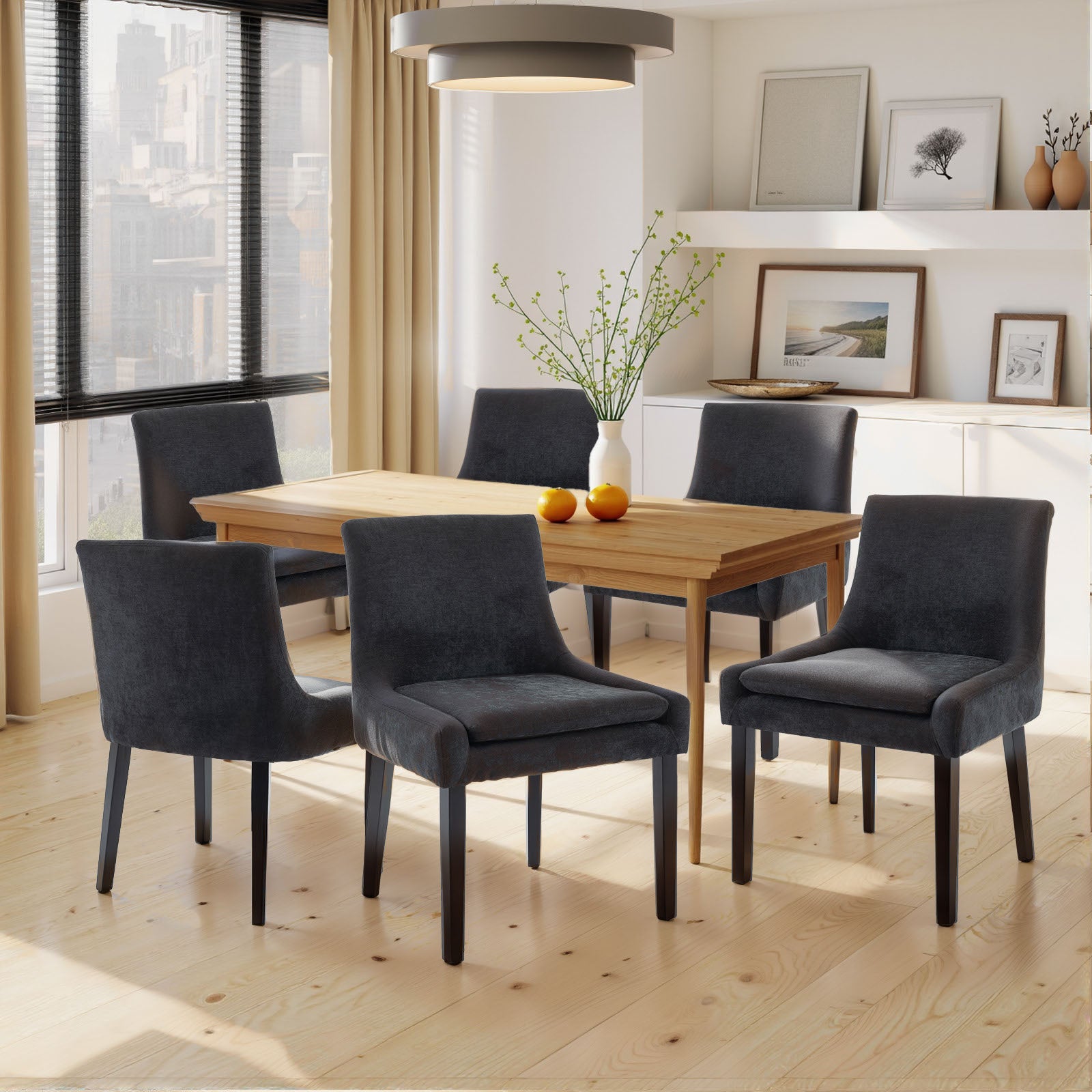 COLAMY MAIRA Transitional Neutral Dining Chair