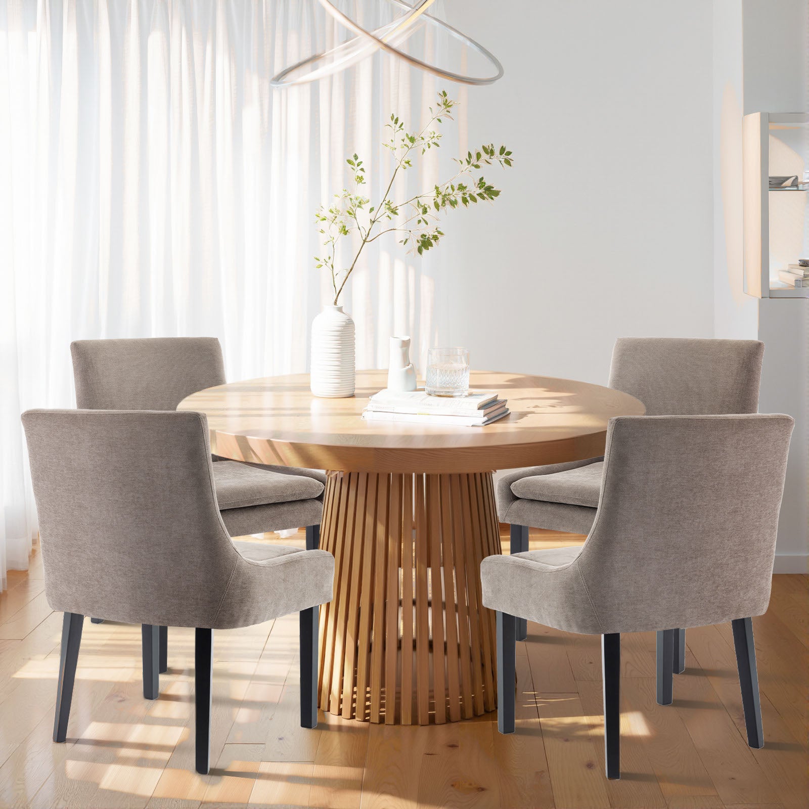 COLAMY MAIRA Transitional Neutral Dining Chair