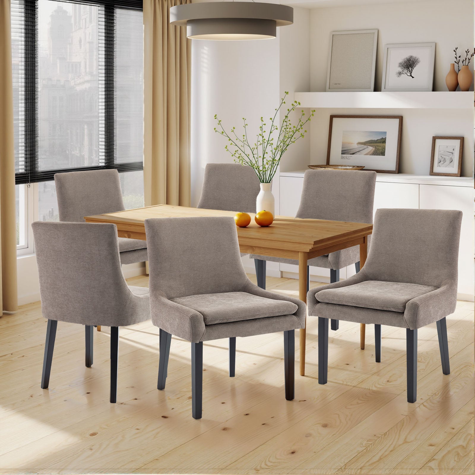 COLAMY MAIRA Transitional Neutral Dining Chair