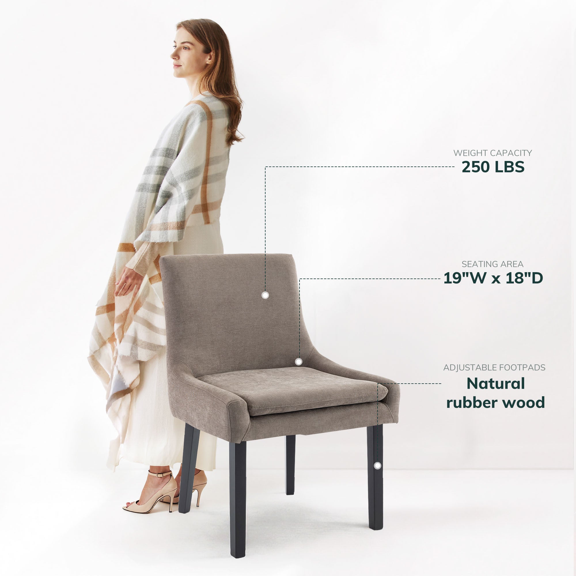COLAMY MAIRA Transitional Neutral Dining Chair