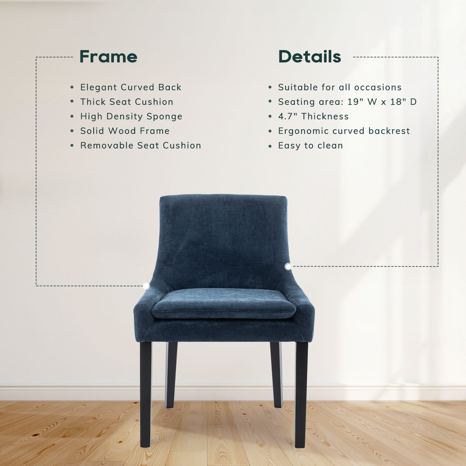 COLAMY MAIRA Transitional Neutral Dining Chair