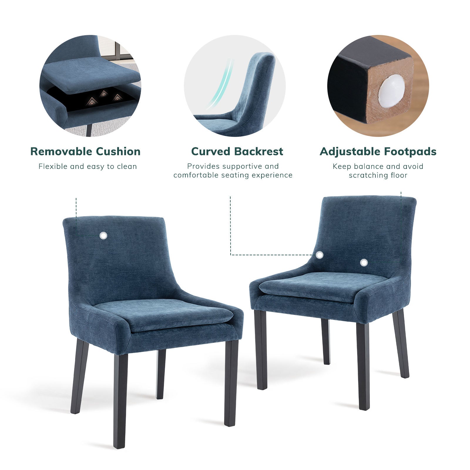 COLAMY MAIRA Transitional Neutral Dining Chair