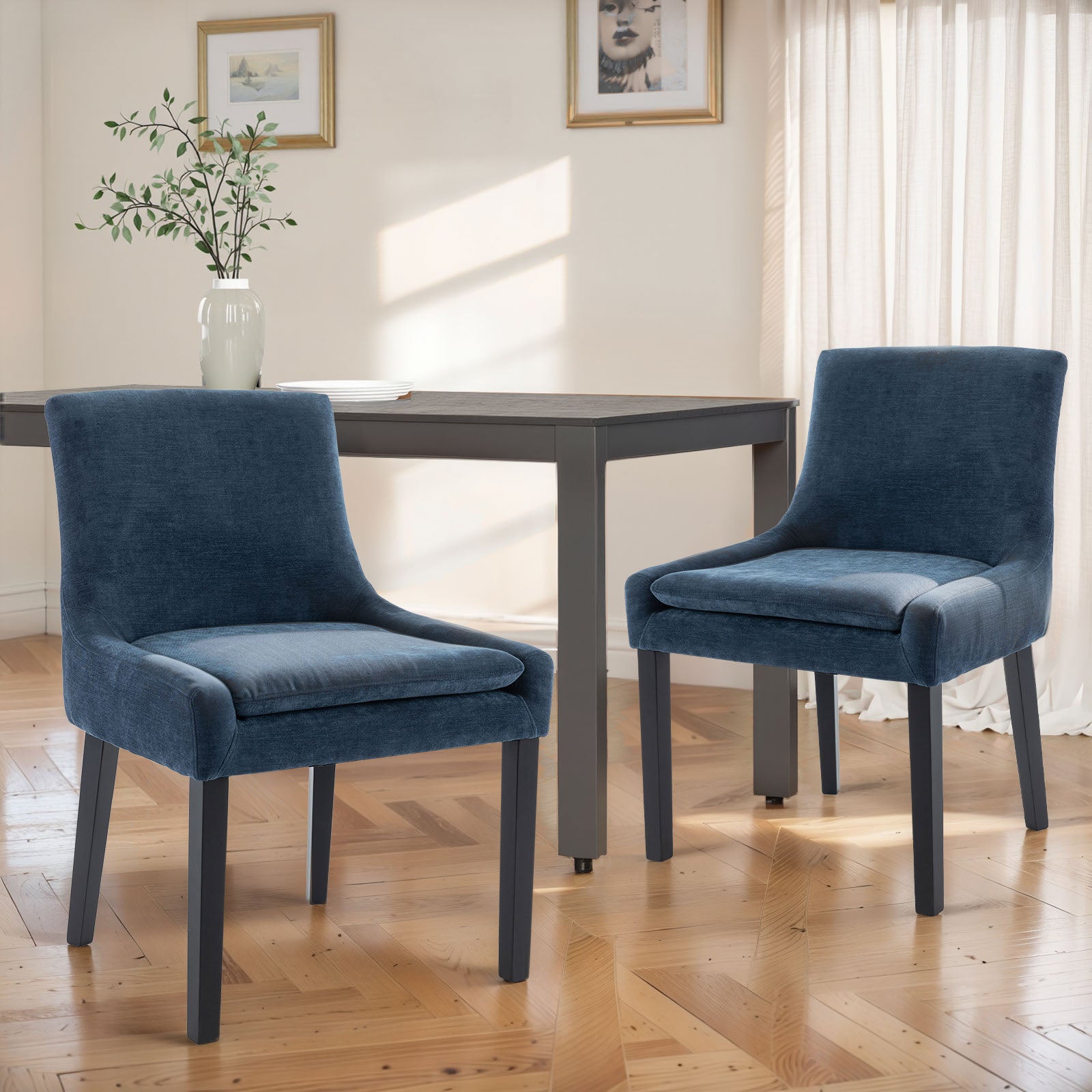 COLAMY MAIRA Transitional Neutral Dining Chair