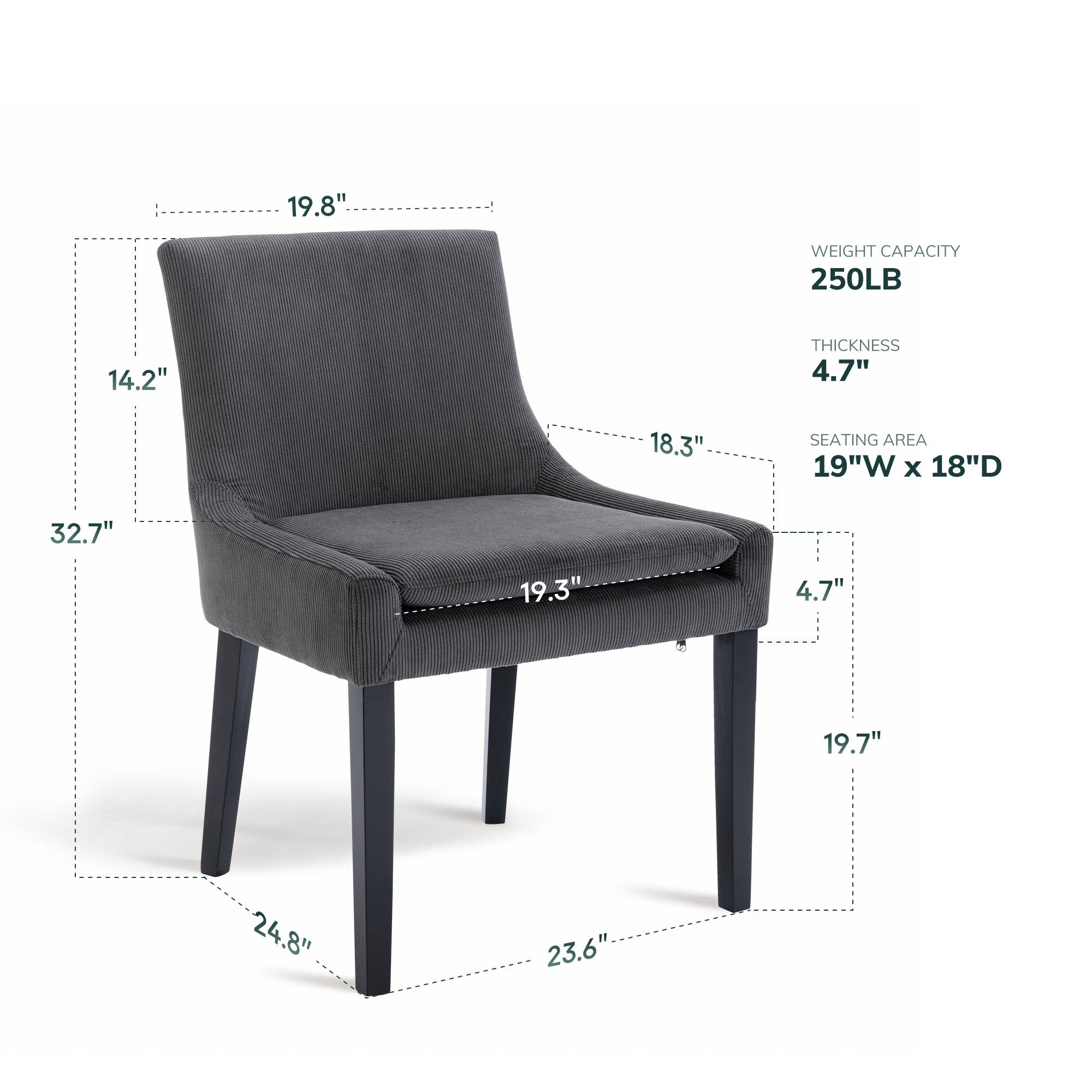 COLAMY MAIRA Transitional Neutral Dining Chair