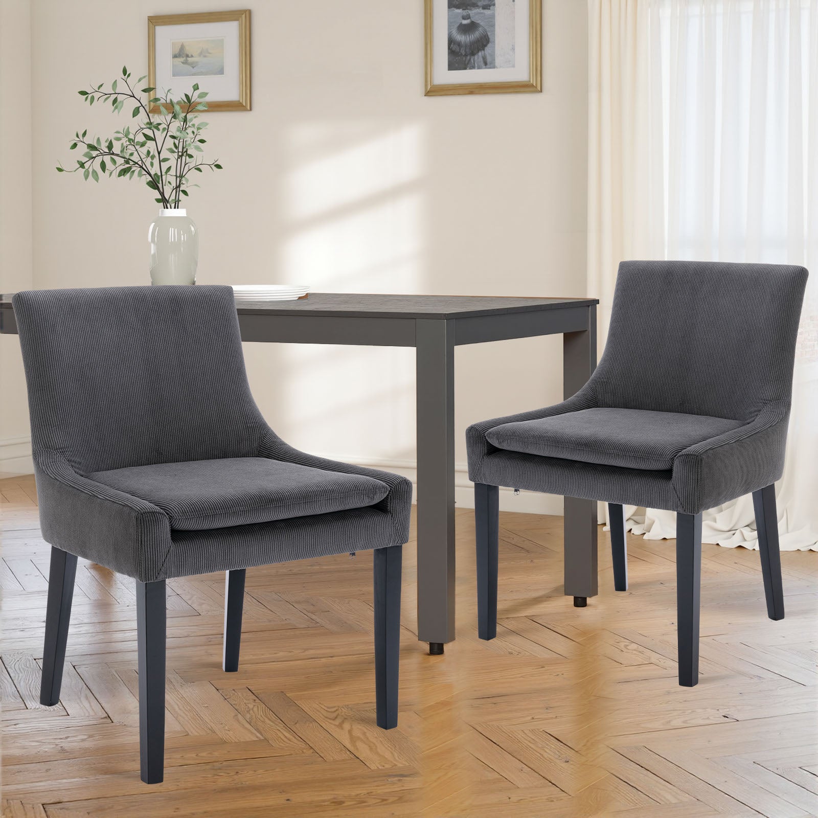 COLAMY MAIRA Transitional Neutral Dining Chair