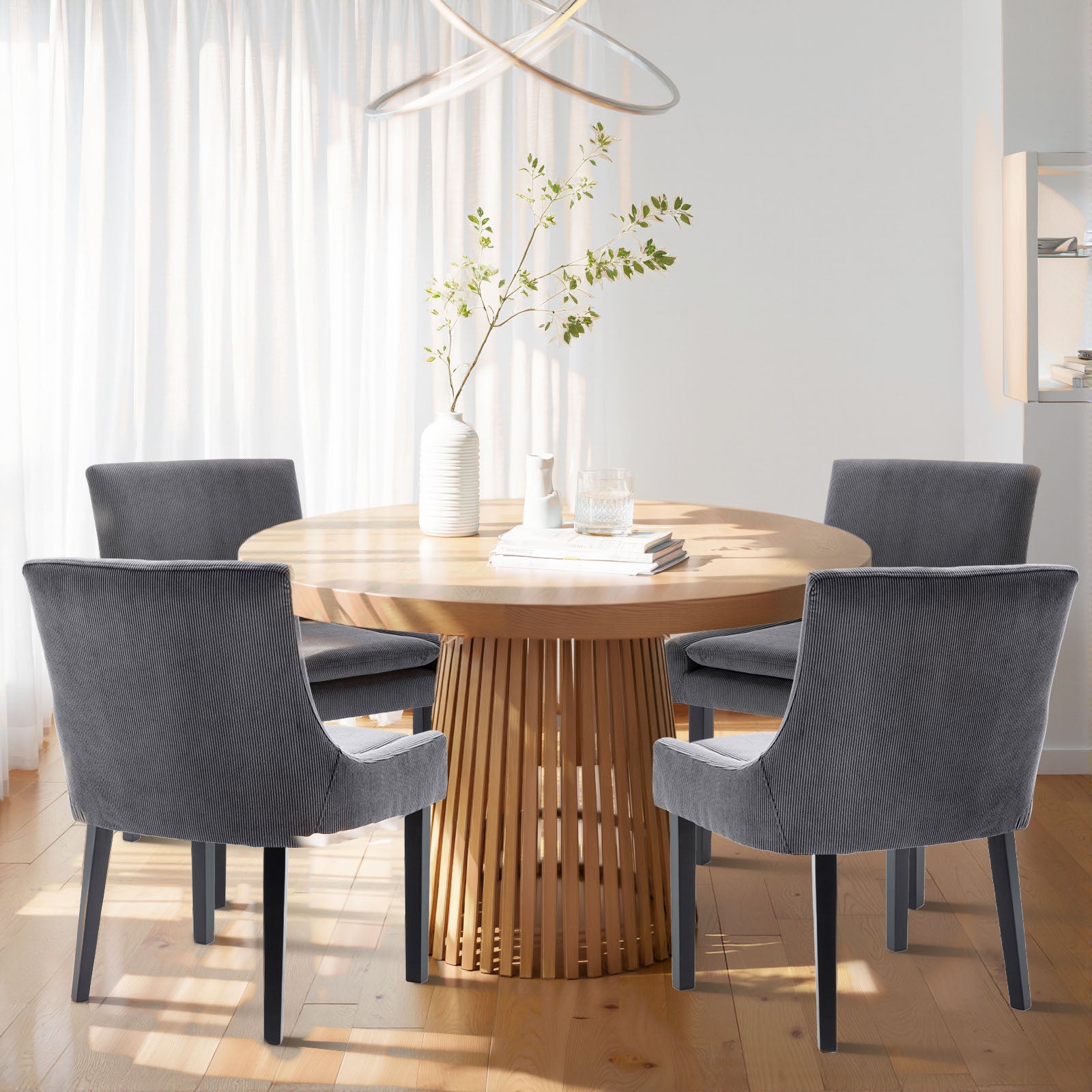 COLAMY MAIRA Transitional Neutral Dining Chair
