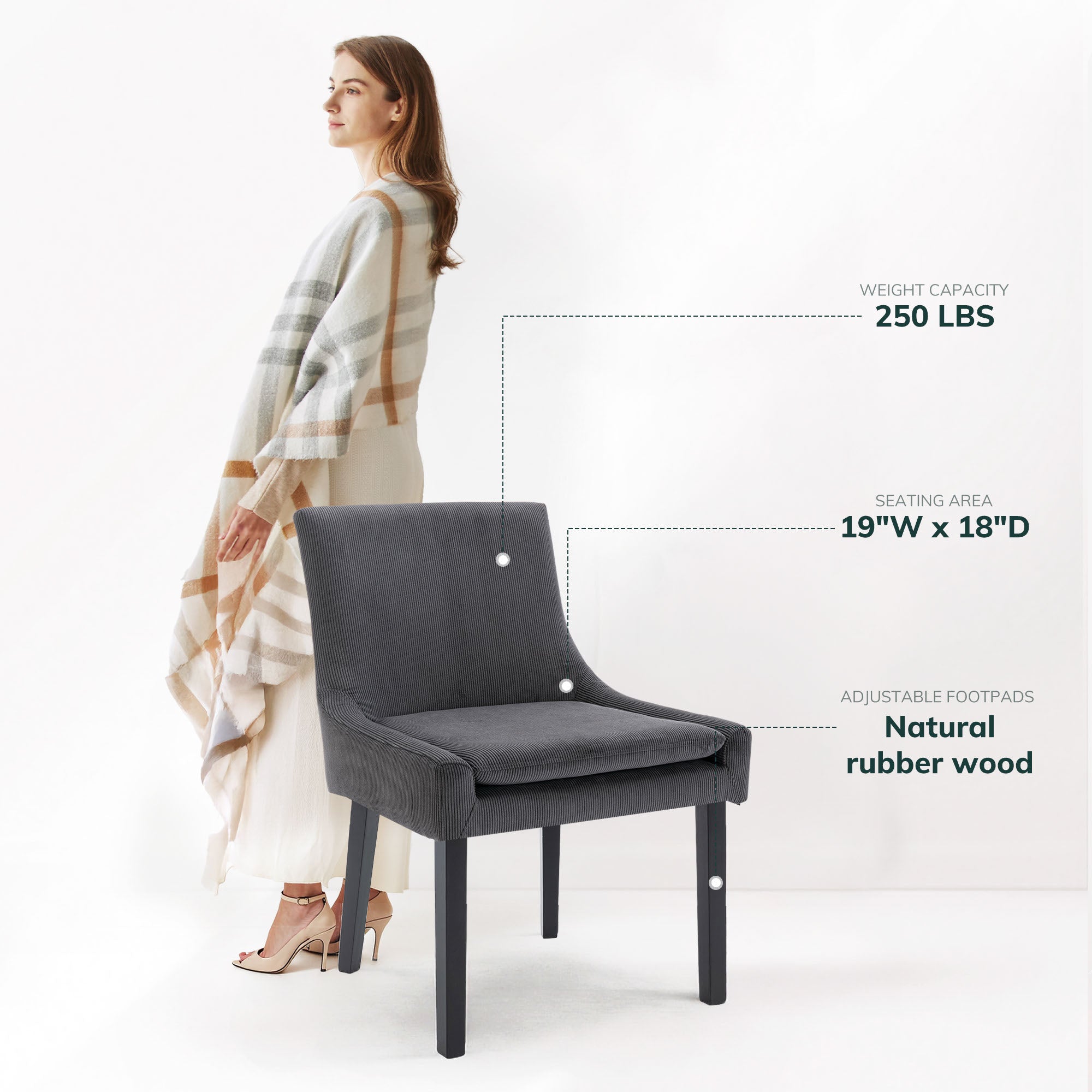 COLAMY MAIRA Transitional Neutral Dining Chair
