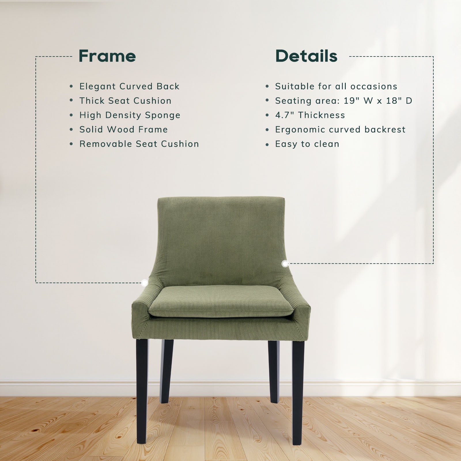 COLAMY MAIRA Transitional Neutral Dining Chair