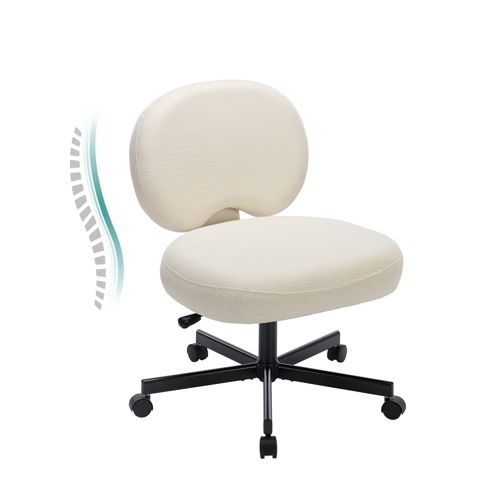 COLAMY Mid-back Ergonomic Swivel Vanity Office Chair Model.7309